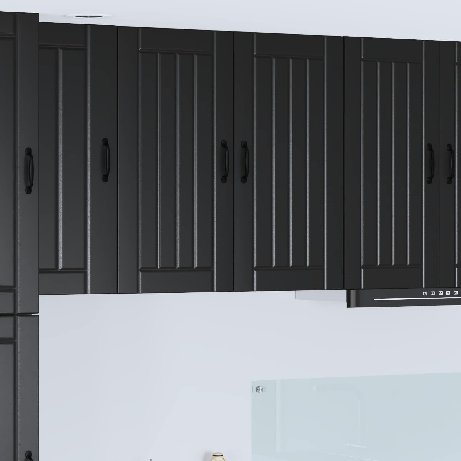 Ντουλάπα Τοίχου LUCCA Μαύρο 80 x 31 x 80 εκ. Επεξεργασμένο Ξύλο
