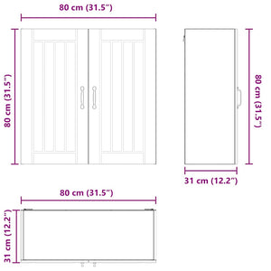 Ντουλάπα Τοίχου LUCCA Sonoma Δρυς 80 x 31 x 80 εκ.