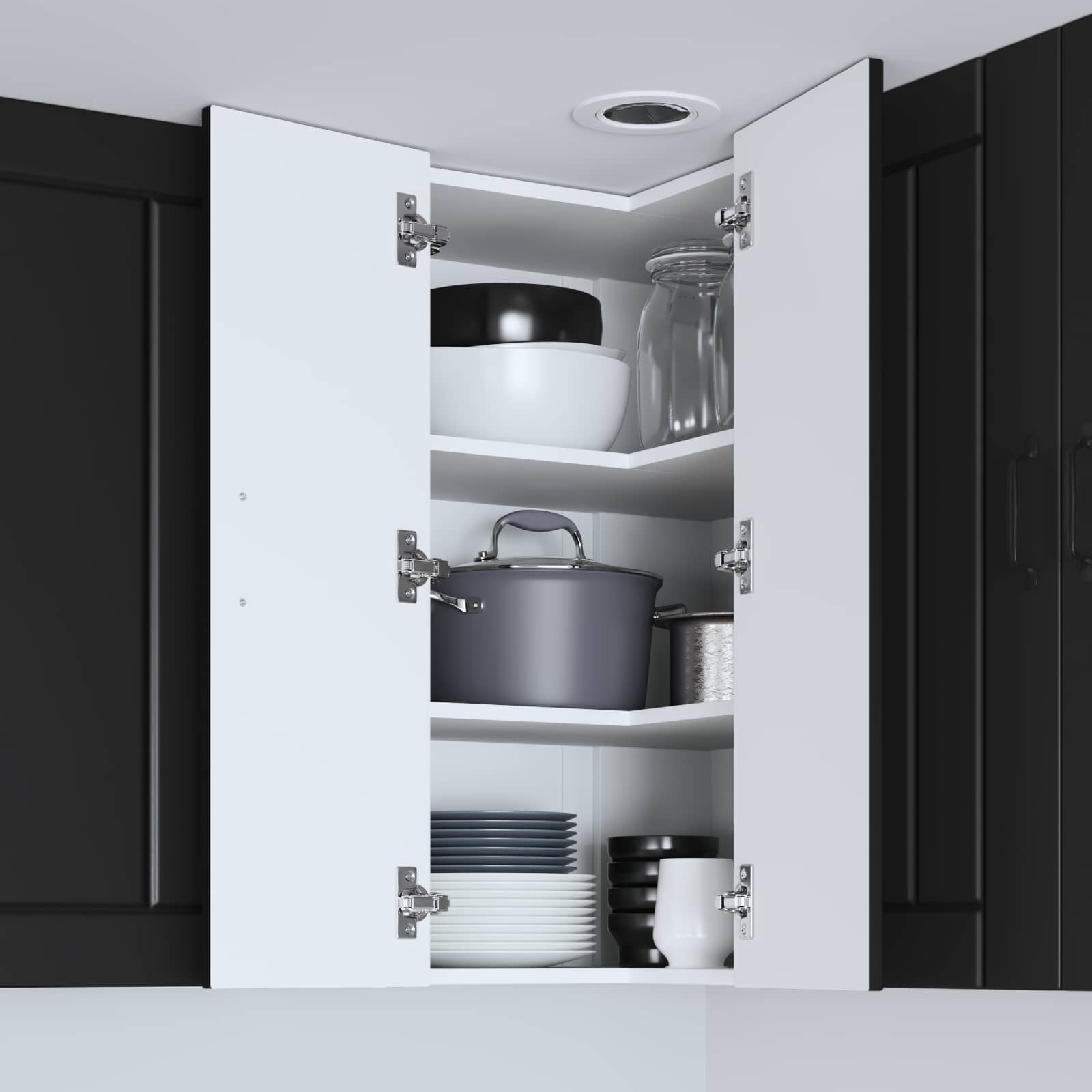 Ντουλάπα Κουζίνας Lucca Μαύρο 57 x 57 x 80 εκ.