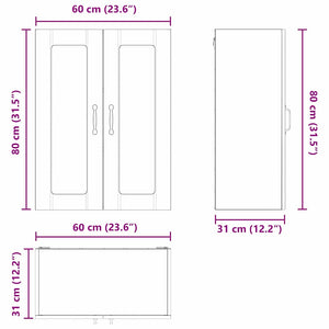 Ραφιέρα τοίχου LUCCA Sonoma Δρυς 60 x 31 x 80 εκ.