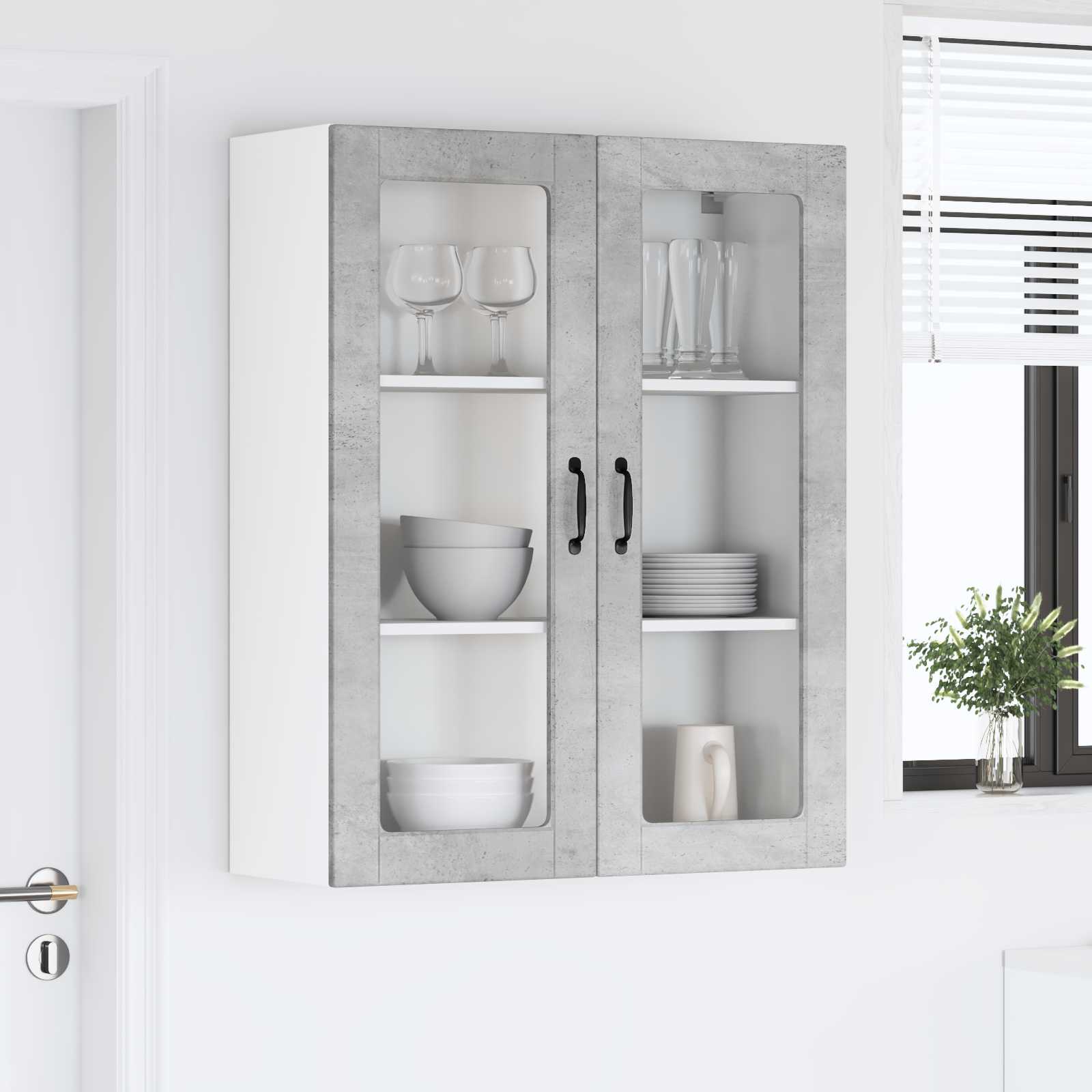 Κρεμαστό ντουλάπι κουζίνας Σκυρόδεμα Γκρι 80 x 31 x 100 εκ.