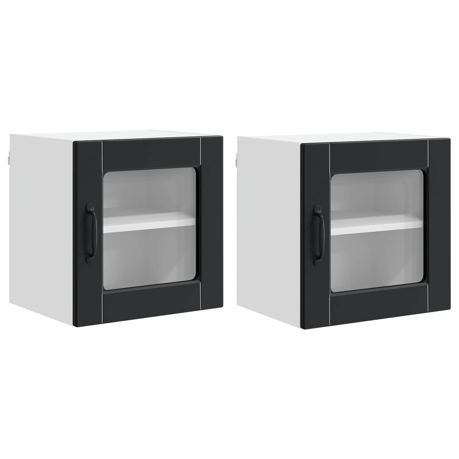 Ραφιέρα τοίχου PORTO 2 pcs Μαύρο 40 x 31 x 40 εκ.