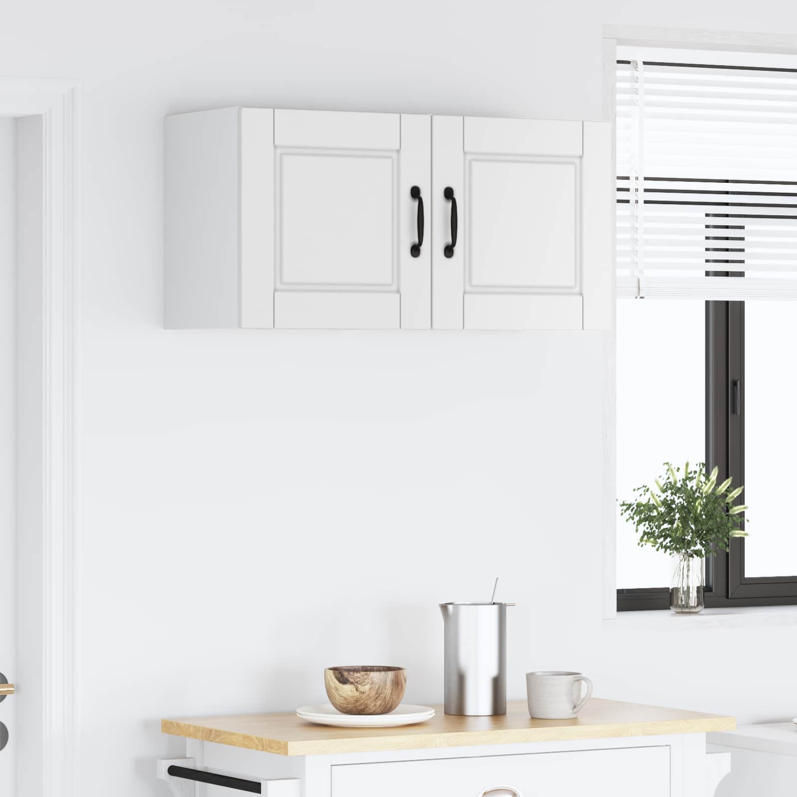 Ντουλάπα Κουζίνας με ράφι με πόρτα 2 pcs Λευκό 40 x 31 x 40 εκ.