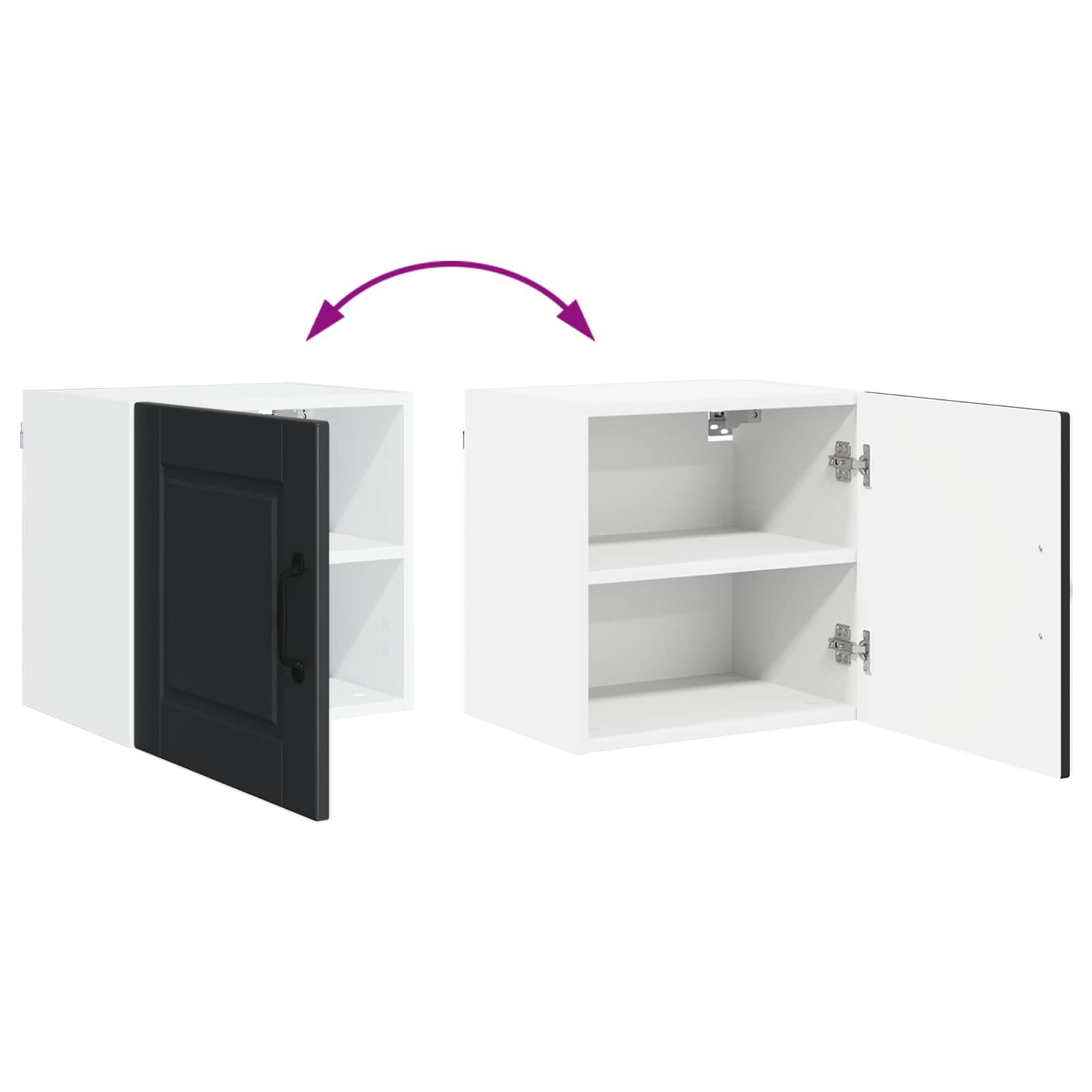 Ντουλάπα Τοίχου PORTO 2 pcs Μαύρο 40 x 31 x 40 εκ.