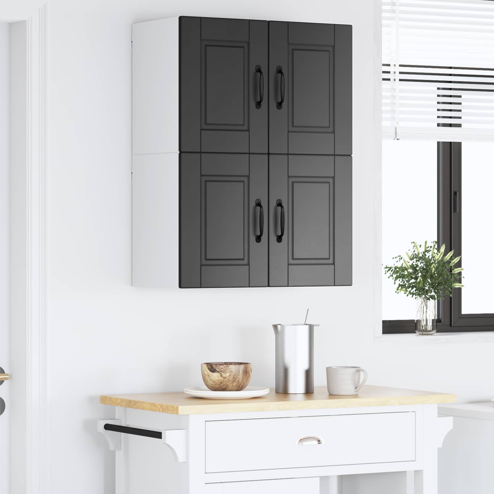 Ντουλάπα Τοίχου PORTO 2 pcs Μαύρο 60 x 31 x 40 εκ