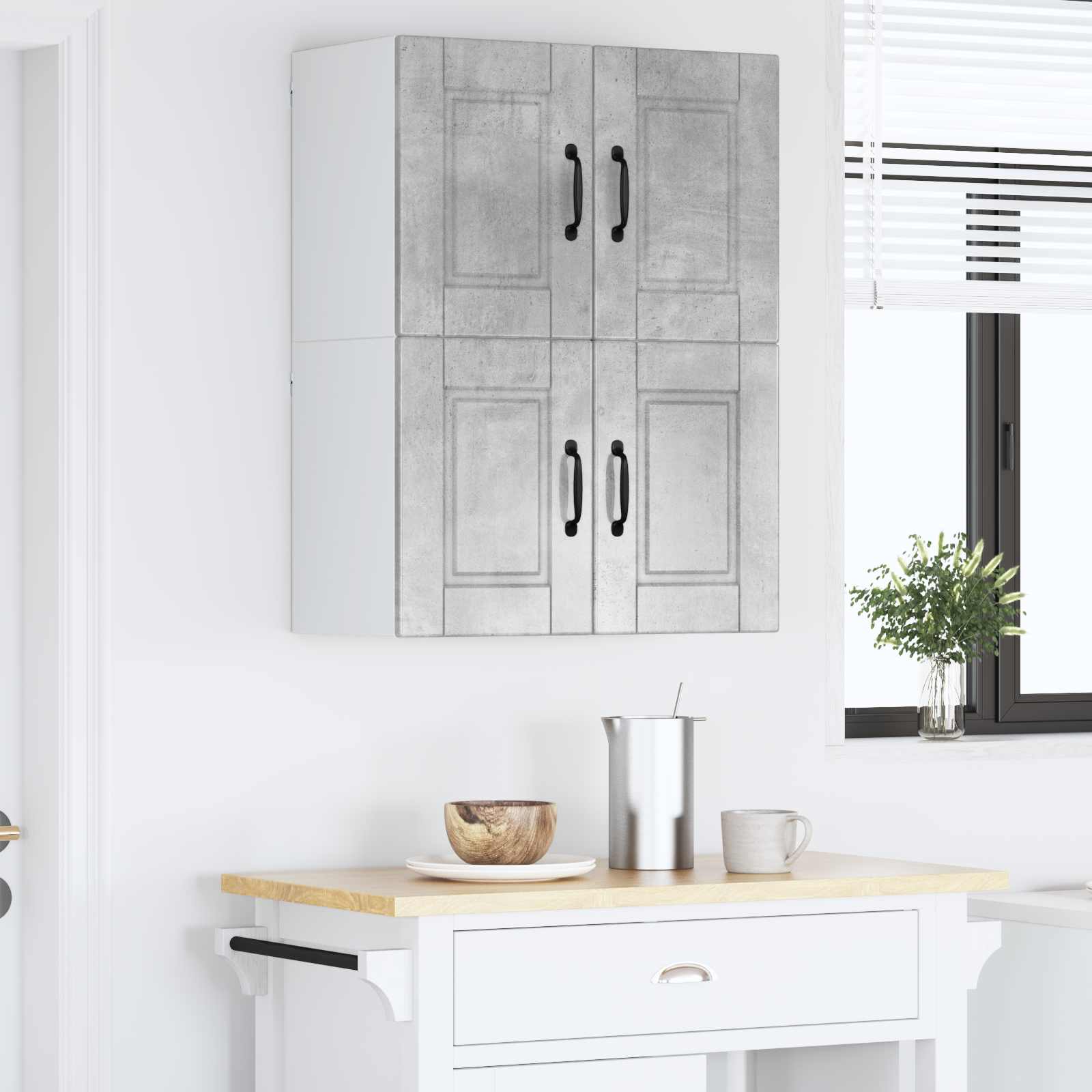 Ντουλάπα Τοίχου PORTO 2 pcs Σκυρόδεμα Γκρι 60 x 31 x 40 εκ