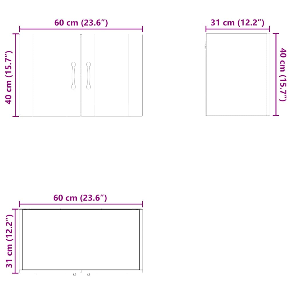 Πάνελ πλυντηρίου πιάτων με ράφι Καπνιστό Δρύς 60 x 31 x 40 εκ