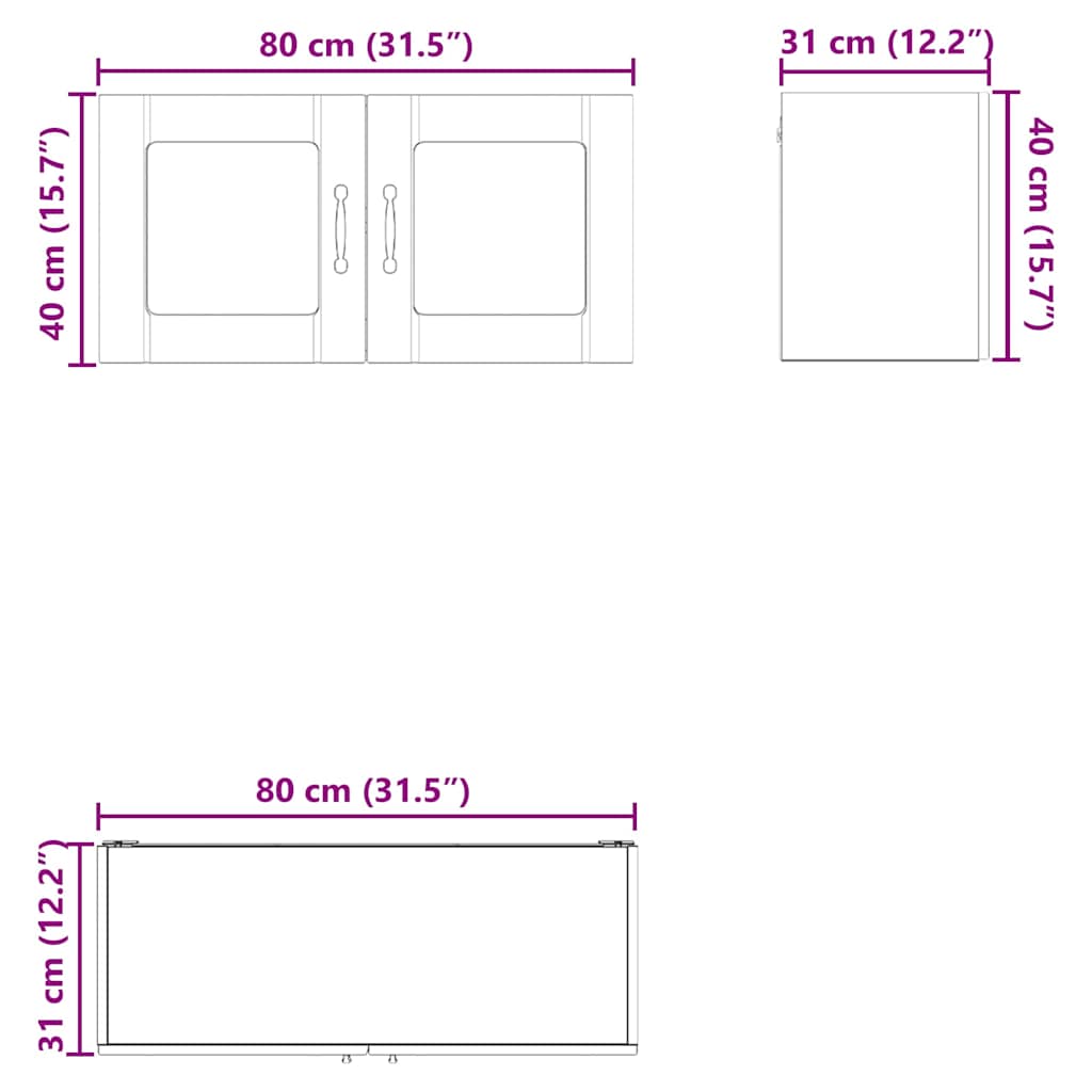 Πάνελ πλυντηρίου πιάτων με ράφι Artisan Oak 80 x 31 x 40 εκ