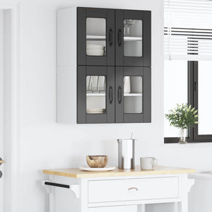 Ντουλάπα Κουζίνας με ράφι Επιτοίχιο 2 pcs Μαύρο 60 x 31 x 40 εκ - Pakobazaar