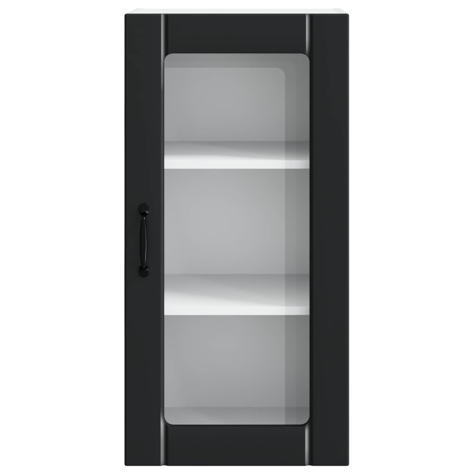 Επιτοίχια γυάλινη ντουλάπα PORTO 2 pcs Μαύρο 40 x 31 x 80 εκ.