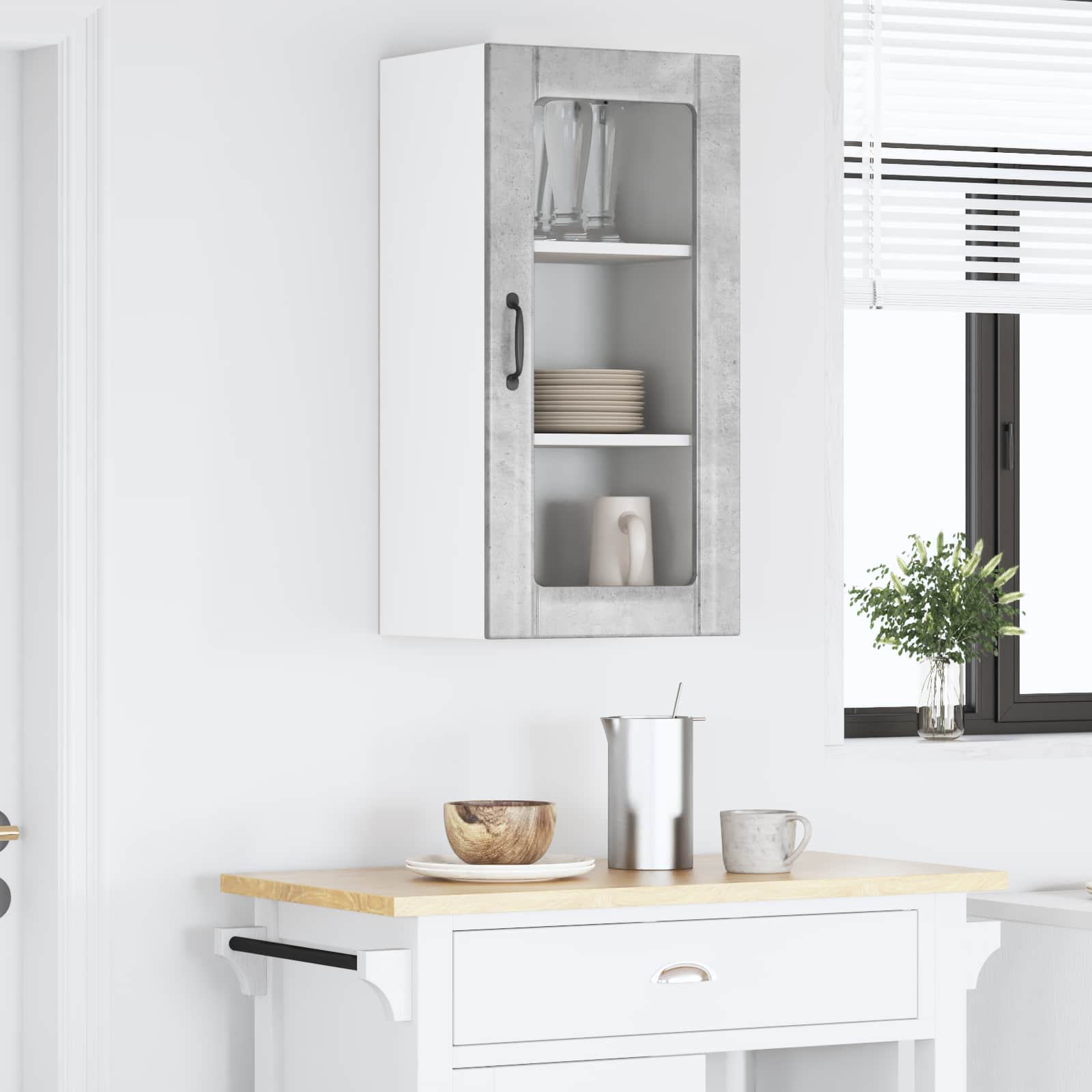 Ντουλάπα Κουζίνας με ράφι Σκυρόδεμα Γκρι 40 x 31 x 80 εκ.