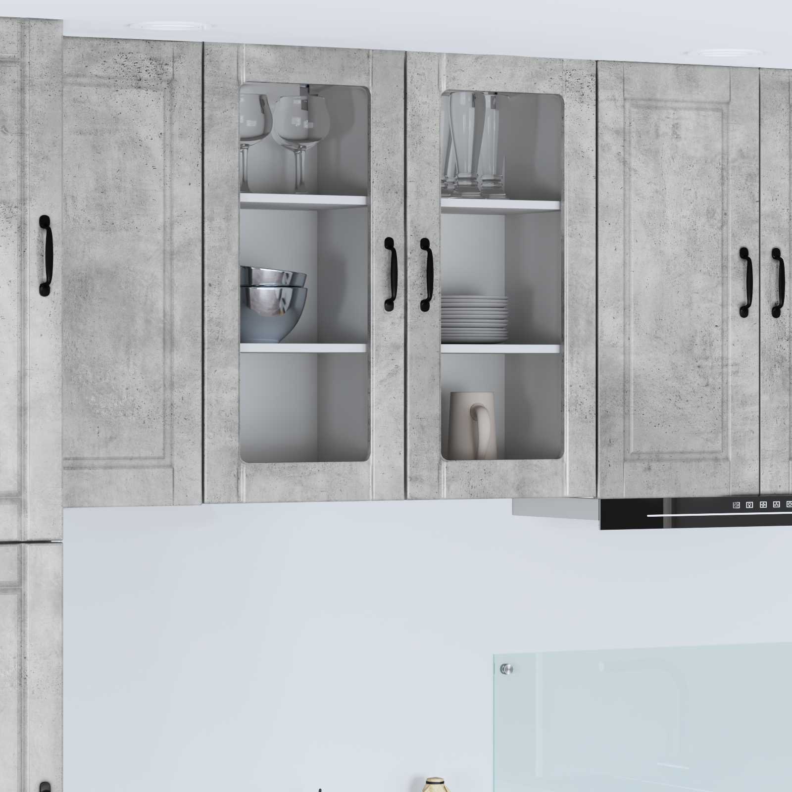 Ραφιέρα τοίχου PORTO 2 pcs Σκυρόδεμα Γκρι 40 x 31 x 80 εκ.