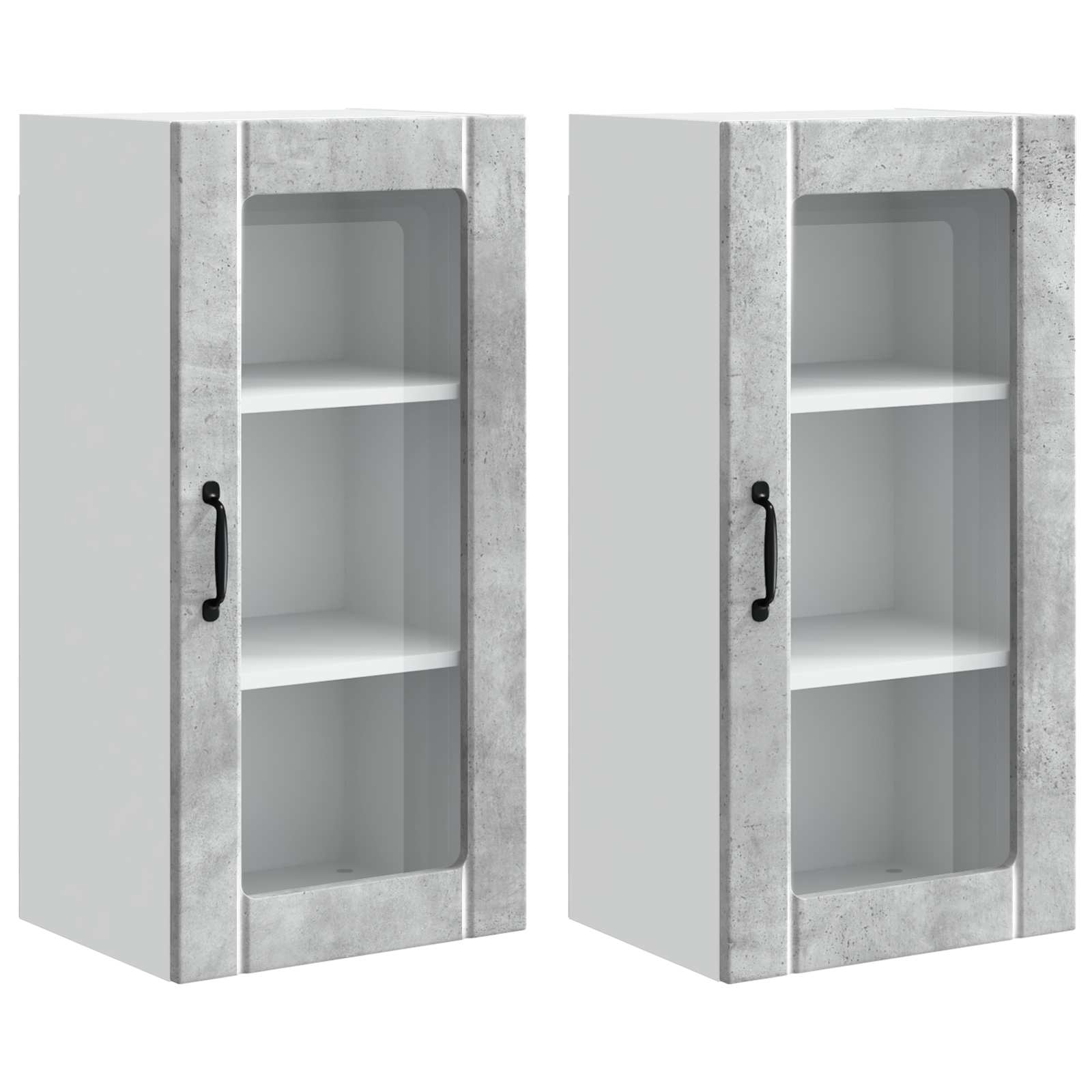 Ραφιέρα τοίχου PORTO 2 pcs Σκυρόδεμα Γκρι 40 x 31 x 80 εκ.