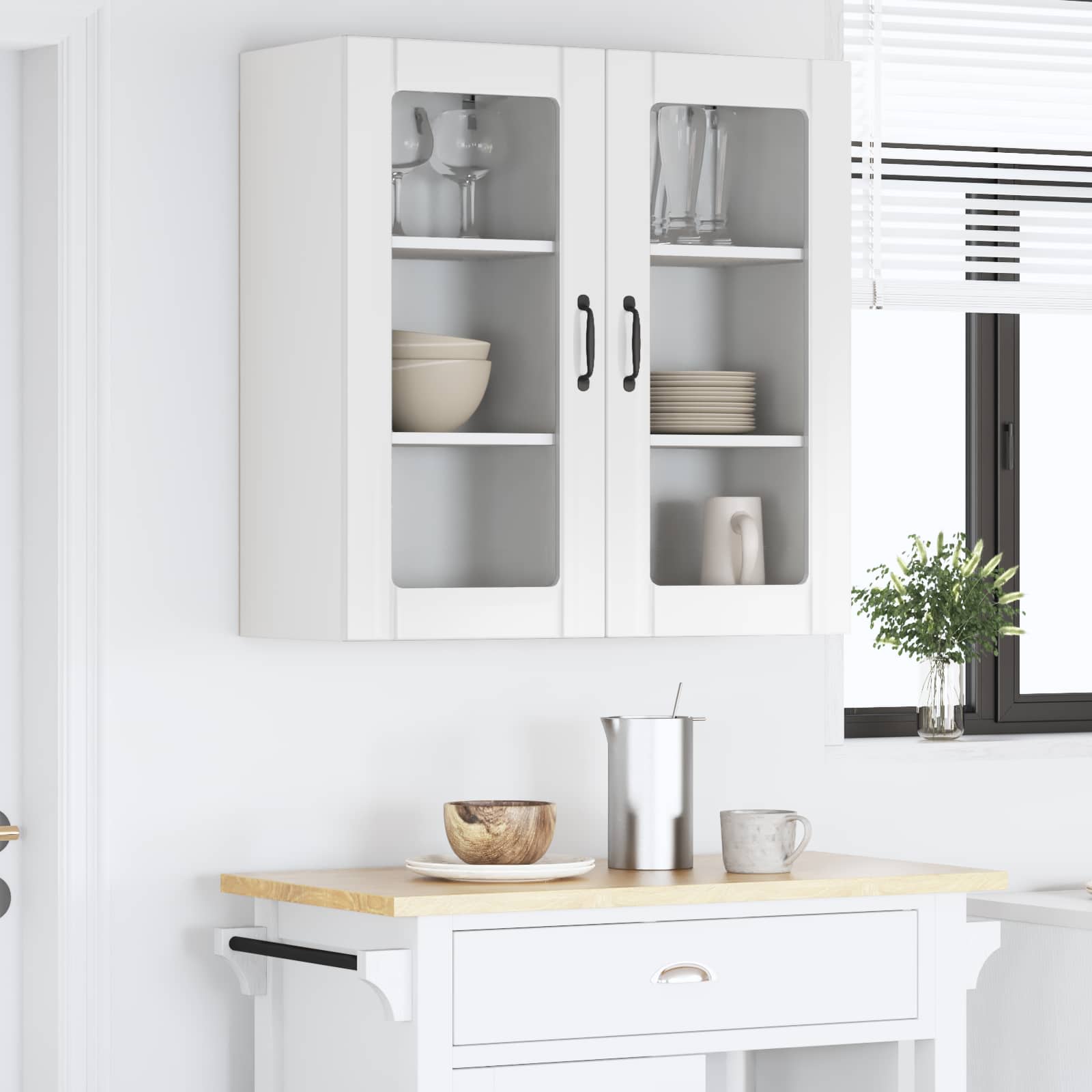 Ντουλάπα Κουζίνας 2 pcs Υψηλής γυαλάδας λευκό 40 x 31 x 80 εκ.