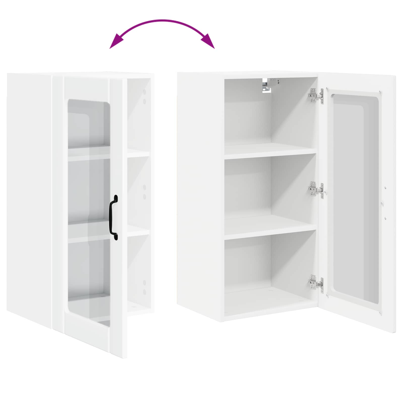 Ντουλάπα Κουζίνας 2 pcs Υψηλής γυαλάδας λευκό 40 x 31 x 80 εκ.