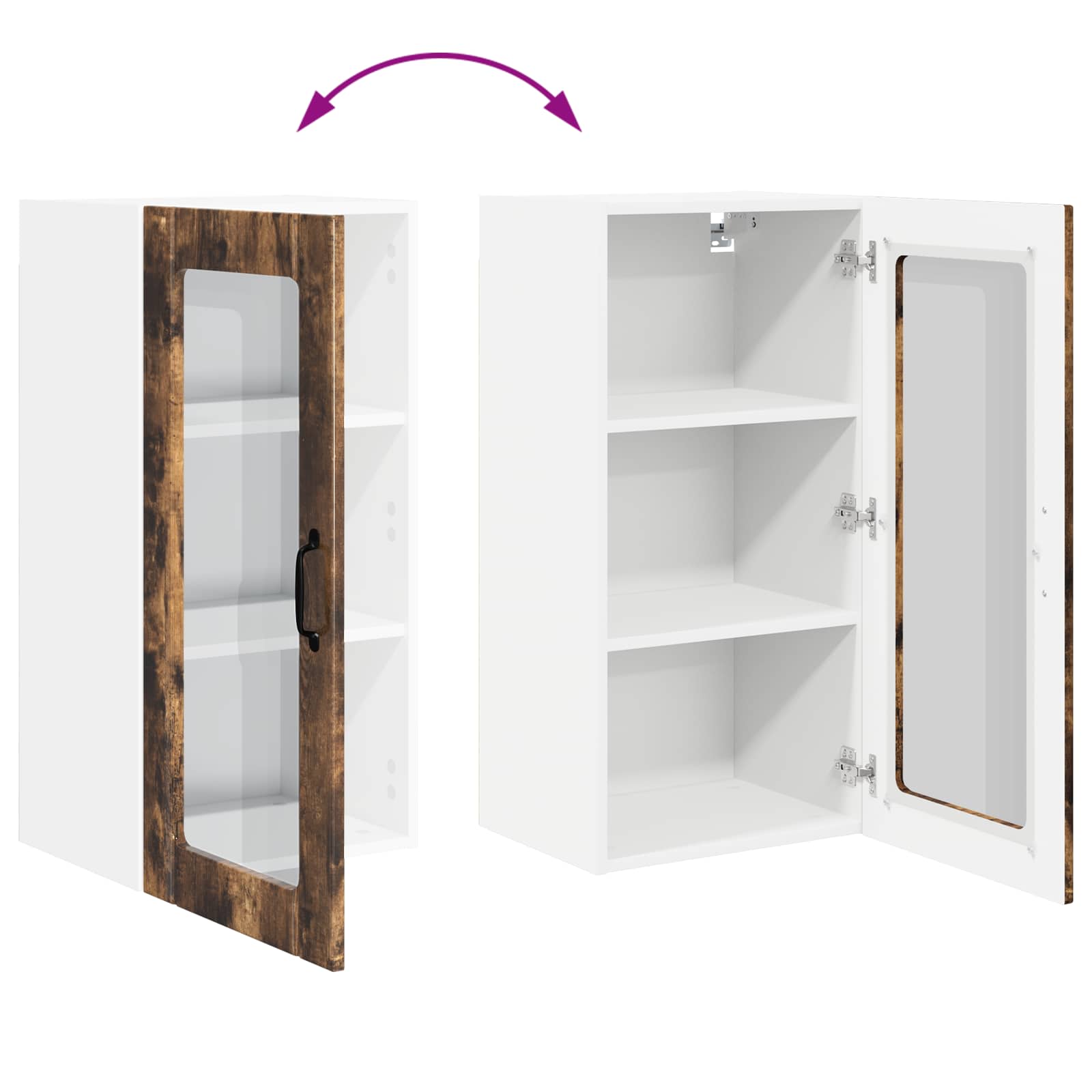 Ραφιέρα τοίχου PORTO 2 pcs Καπνιστό Δρύς 40 x 31 x 80 εκ.