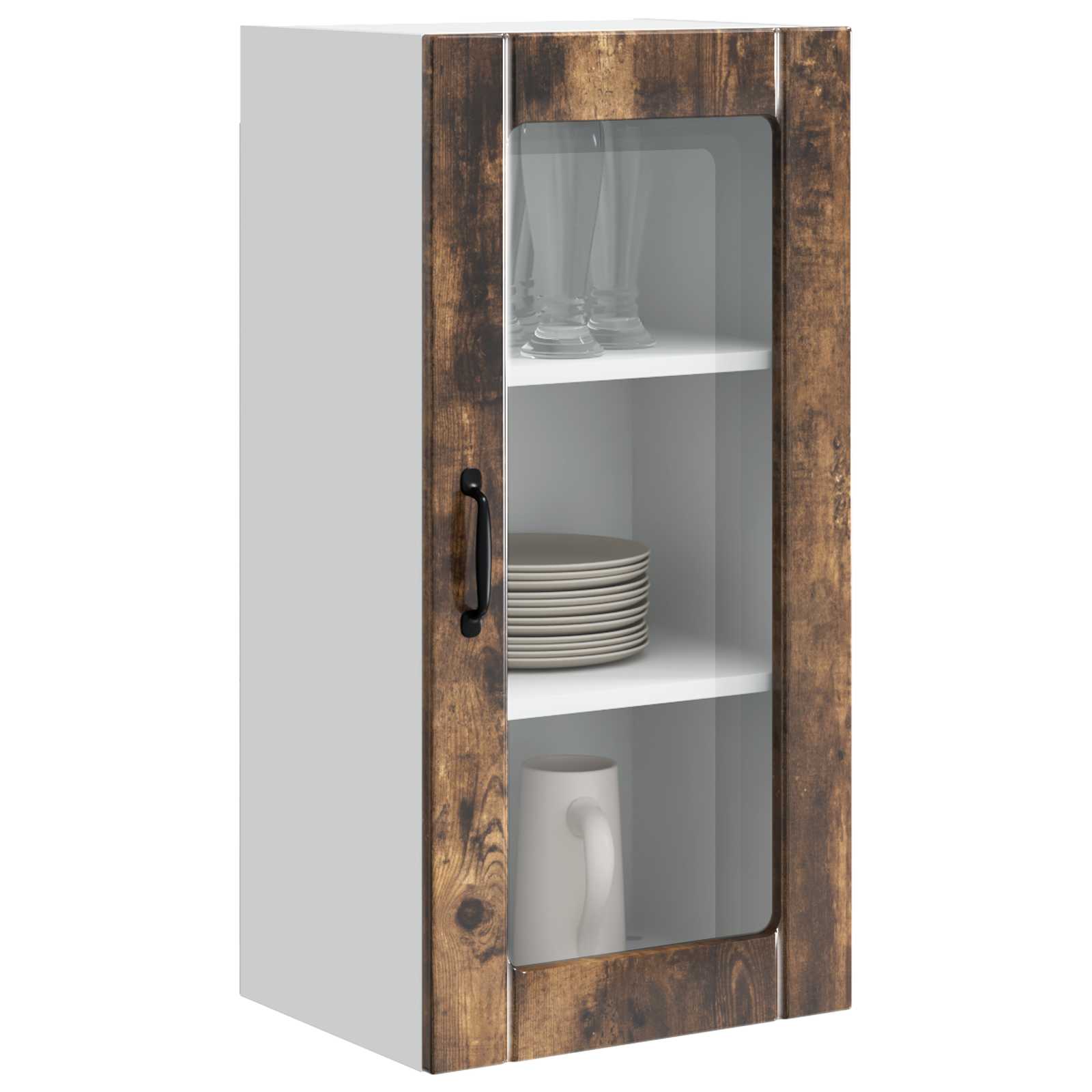 Ραφιέρα τοίχου PORTO 2 pcs Καπνιστό Δρύς 40 x 31 x 80 εκ.