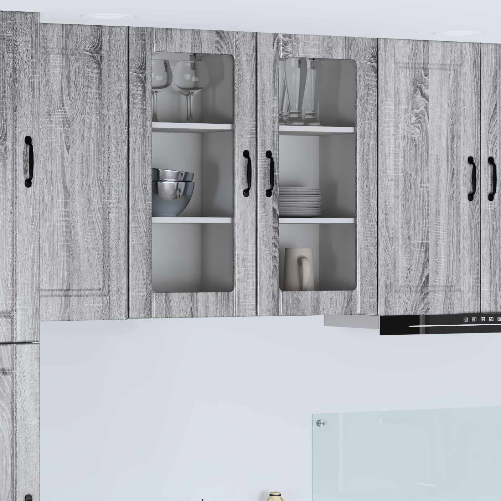 Ραφιέρα τοίχου PORTO 2 pcs Γκρίζο Σονομα 40 x 31 x 80 εκ.