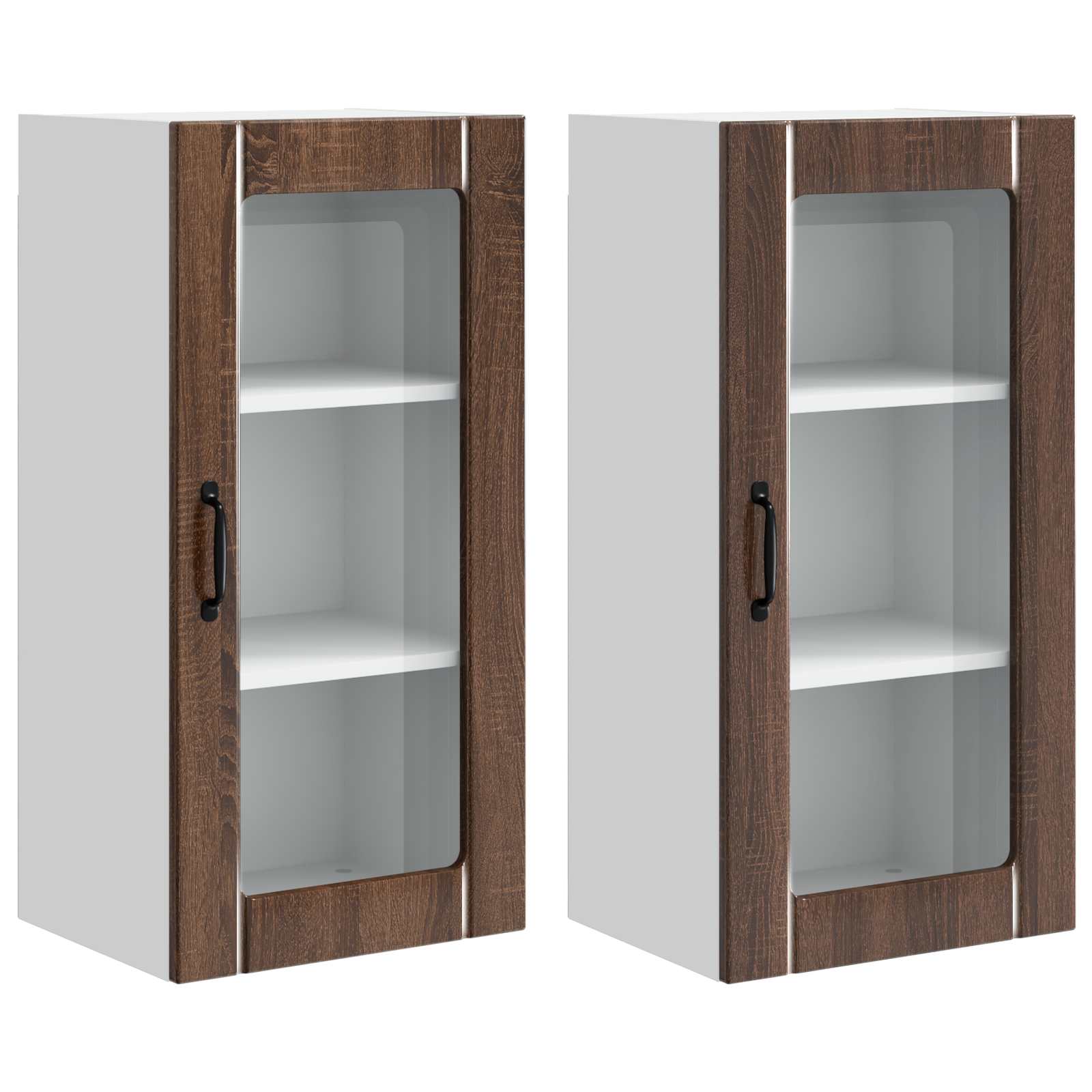Ραφιέρα τοίχου PORTO 2 pcs Καφέ δρυς 40 x 31 x 80 εκ.