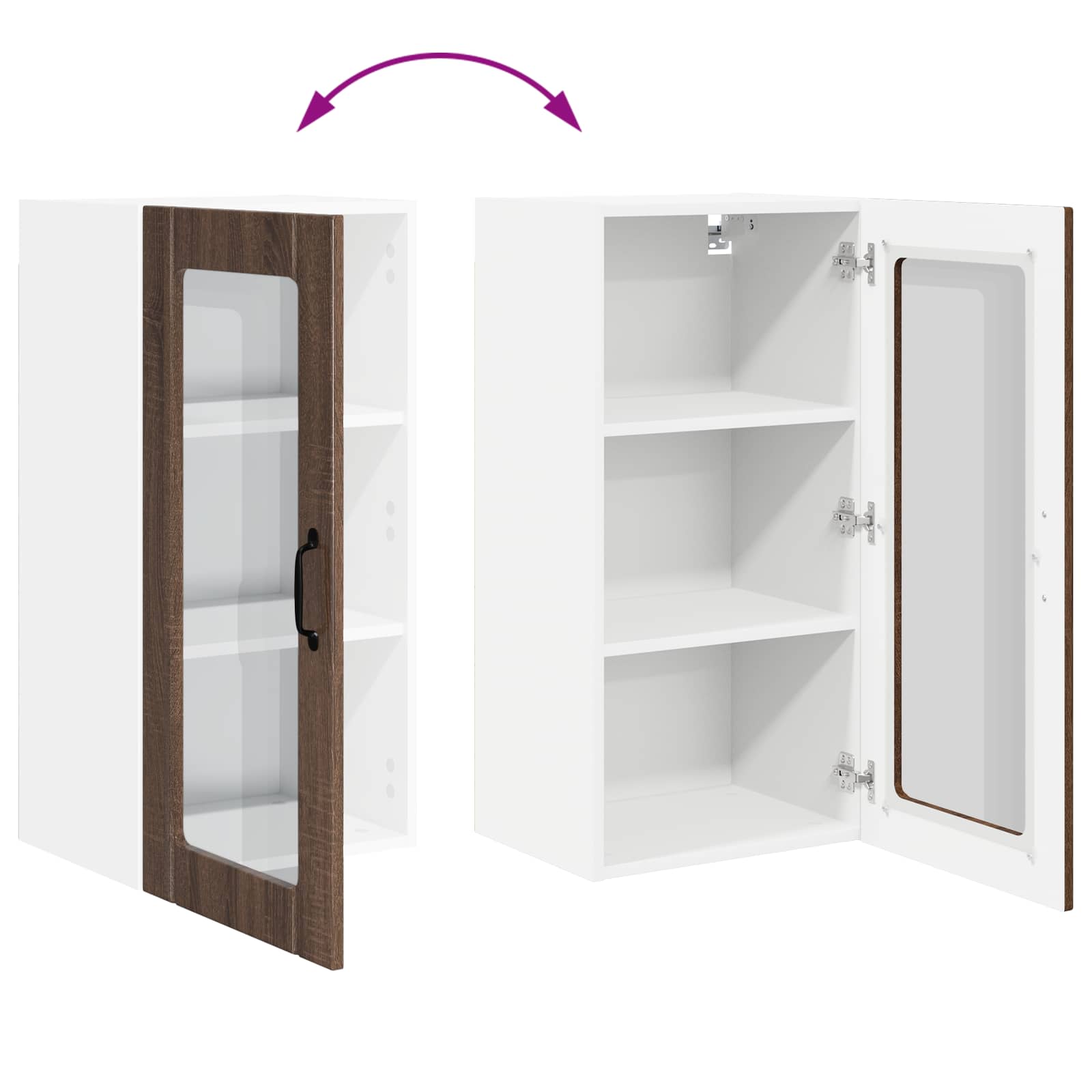 Ραφιέρα τοίχου PORTO 2 pcs Καφέ δρυς 40 x 31 x 80 εκ.