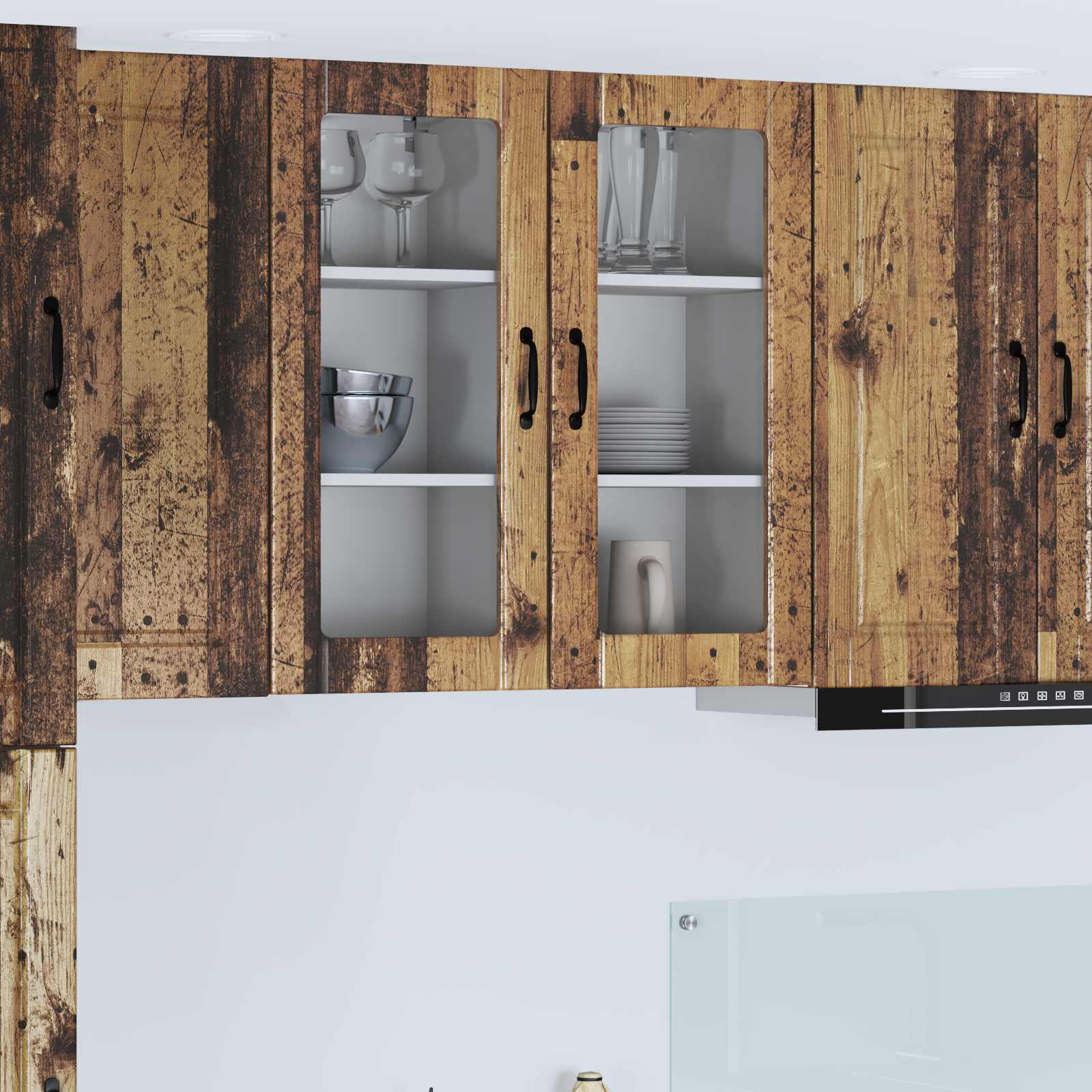 Ραφιέρα τοίχου PORTO 2 pcs Παλιό ξύλο 40 x 31 x 80 εκ.