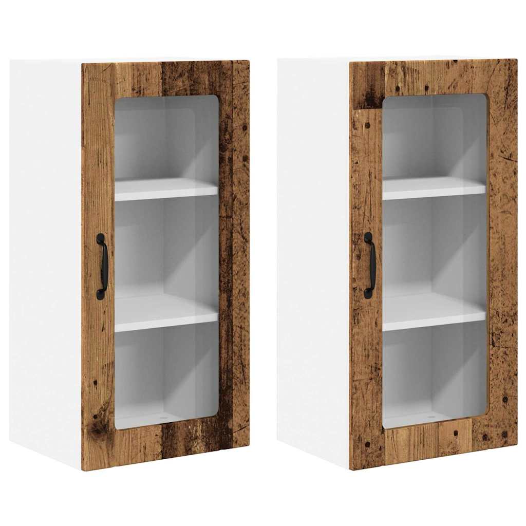 Ραφιέρα τοίχου PORTO 2 pcs Παλιό ξύλο 40 x 31 x 80 εκ.