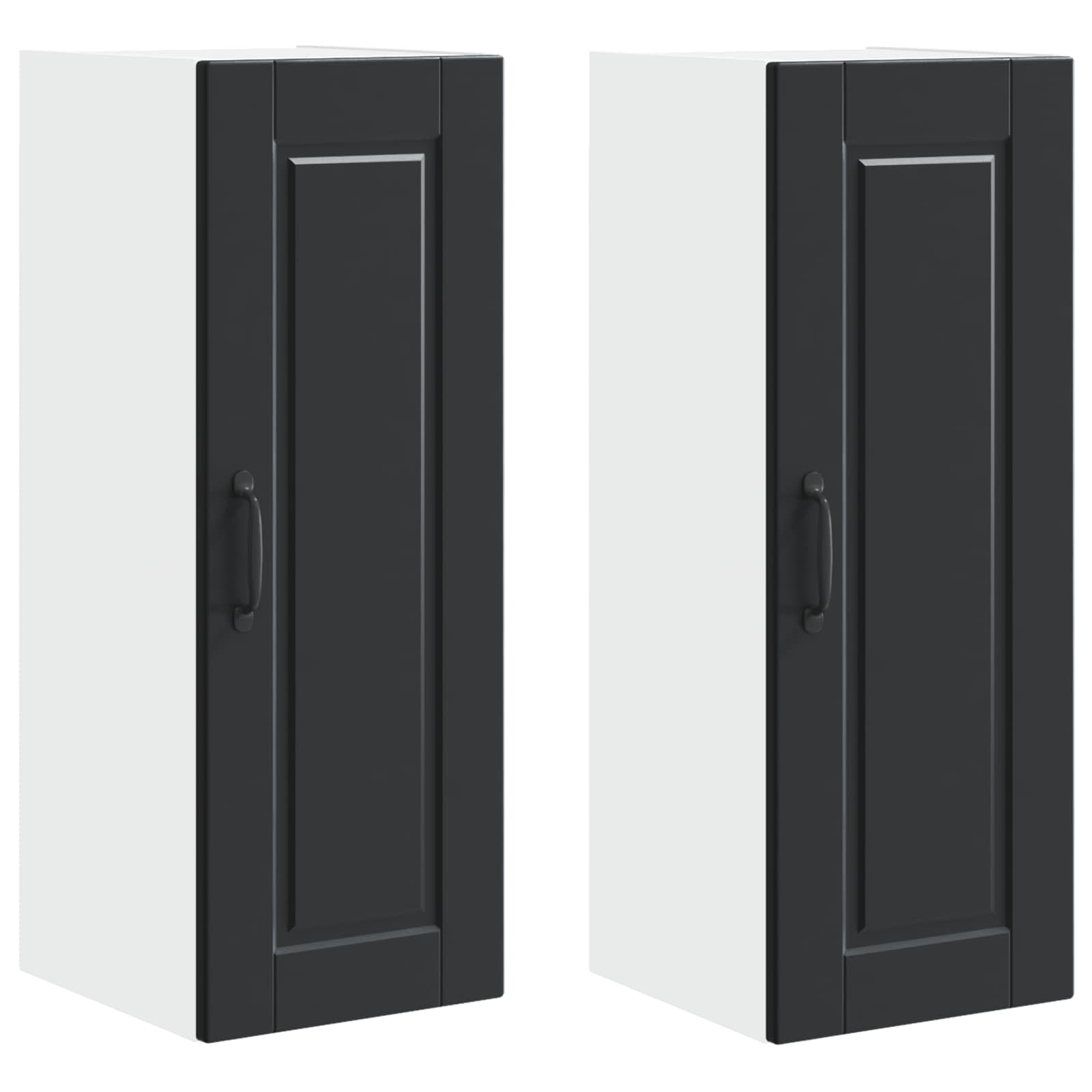 Ντουλάπα Τοίχου PORTO 2 pcs Μαύρο 30 x 31 x 80 εκ.