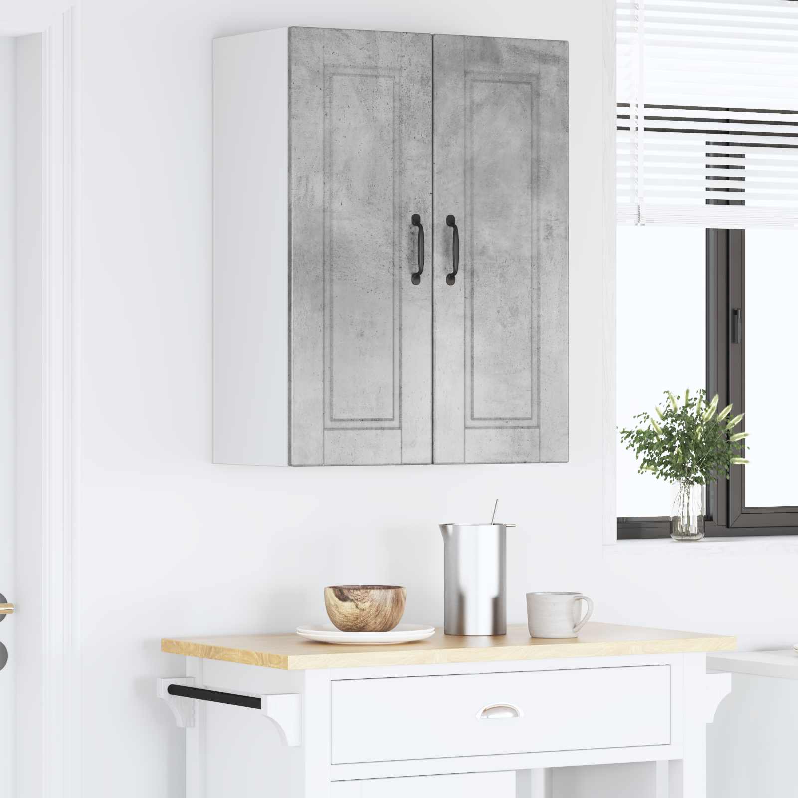 Ντουλάπα Τοίχου PORTO 2 pcs Σκυρόδεμα Γκρι 30 x 31 x 80 εκ.