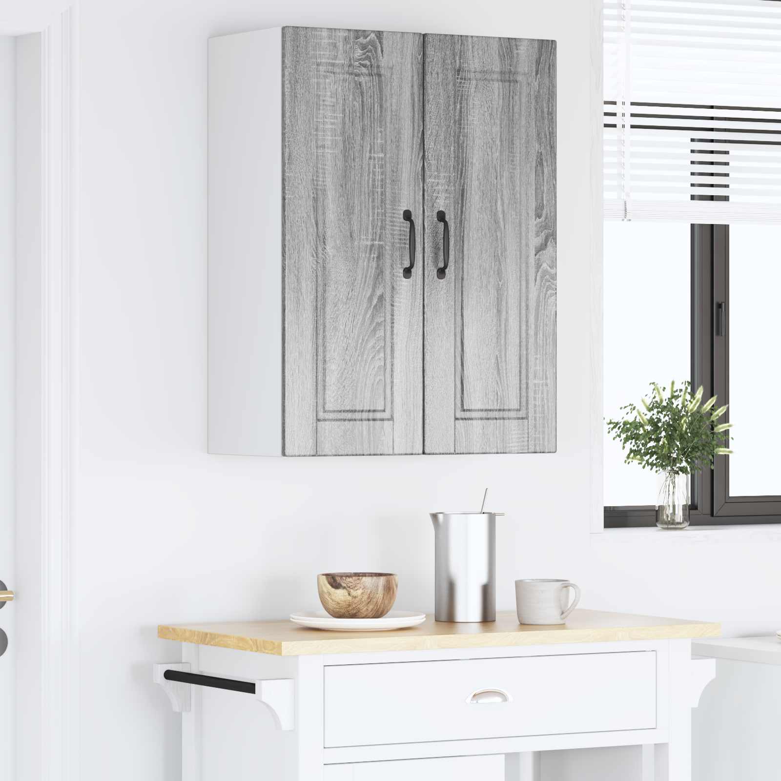 Ντουλάπα Τοίχου PORTO 2 pcs Γκρίζο Σονομα 30 x 31 x 80 εκ.