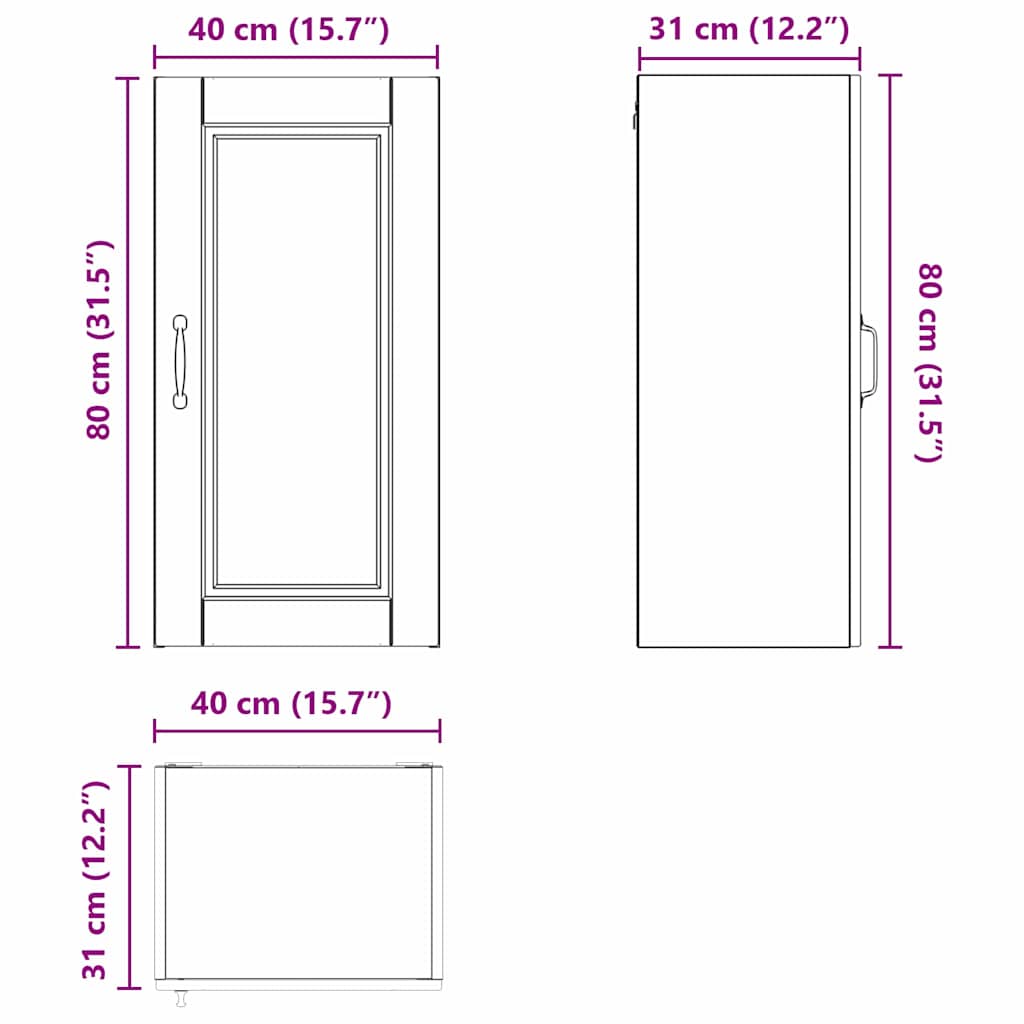 Ντουλάπα Κουζίνας Λευκό 40 x 31 x 80 εκ. Επεξεργασμένο ξύλο - Pakobazaar