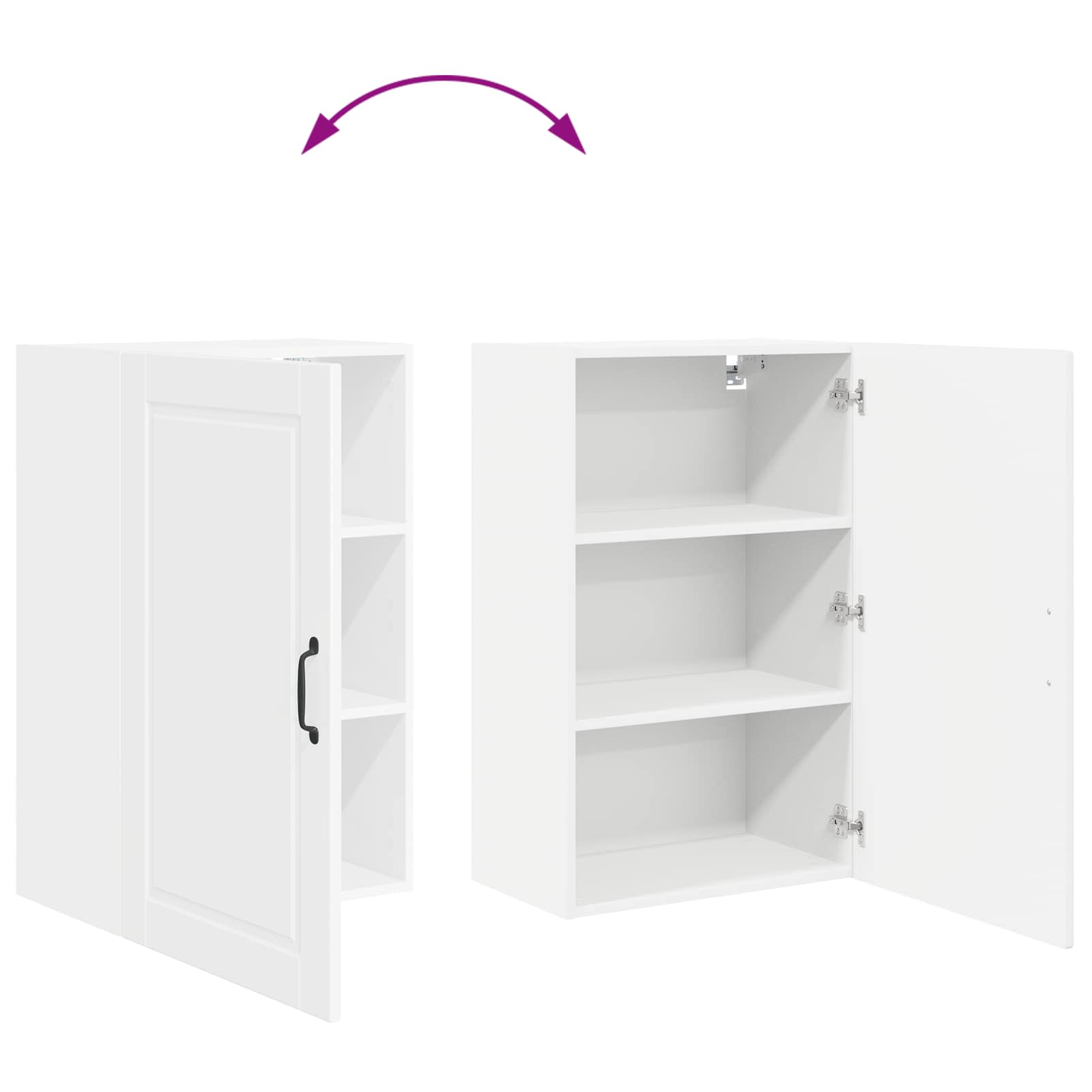 Ντουλάπα Κουζίνας Υψηλής γυαλάδας λευκό 50 x 31 x 80 εκ.