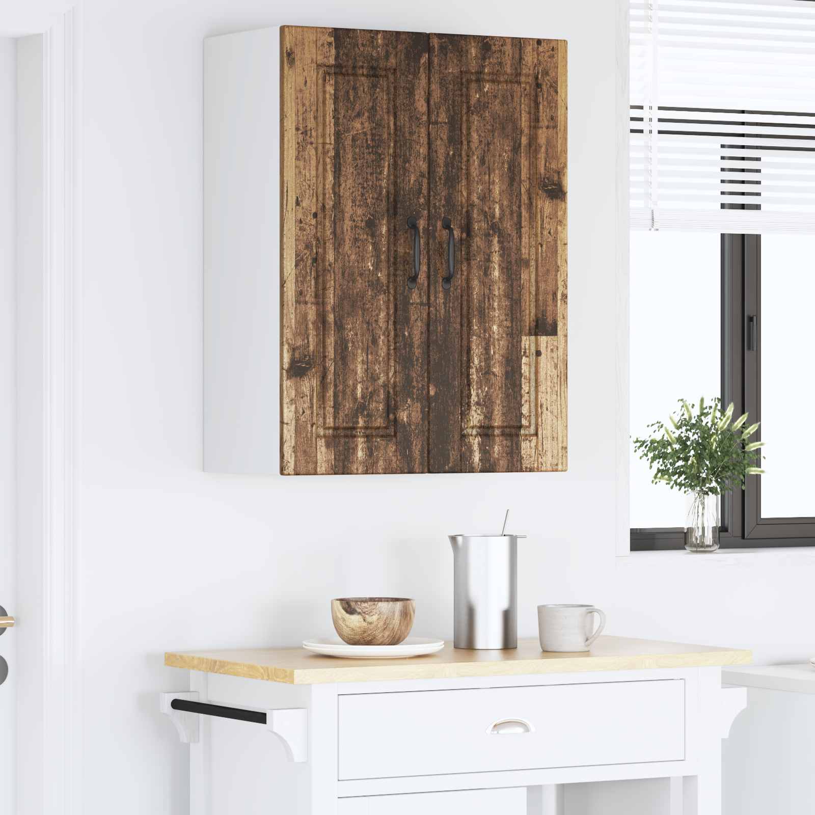 Πάνελ πλυντηρίου πιάτων με ράφι Παλιό ξύλο 60 x 31 x 80 εκ.