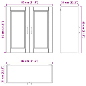 Ντουλάπα Κουζίνας με ράφι με πόρτα Artisan Oak 80 x 31 x 80 εκ. - Pakobazaar