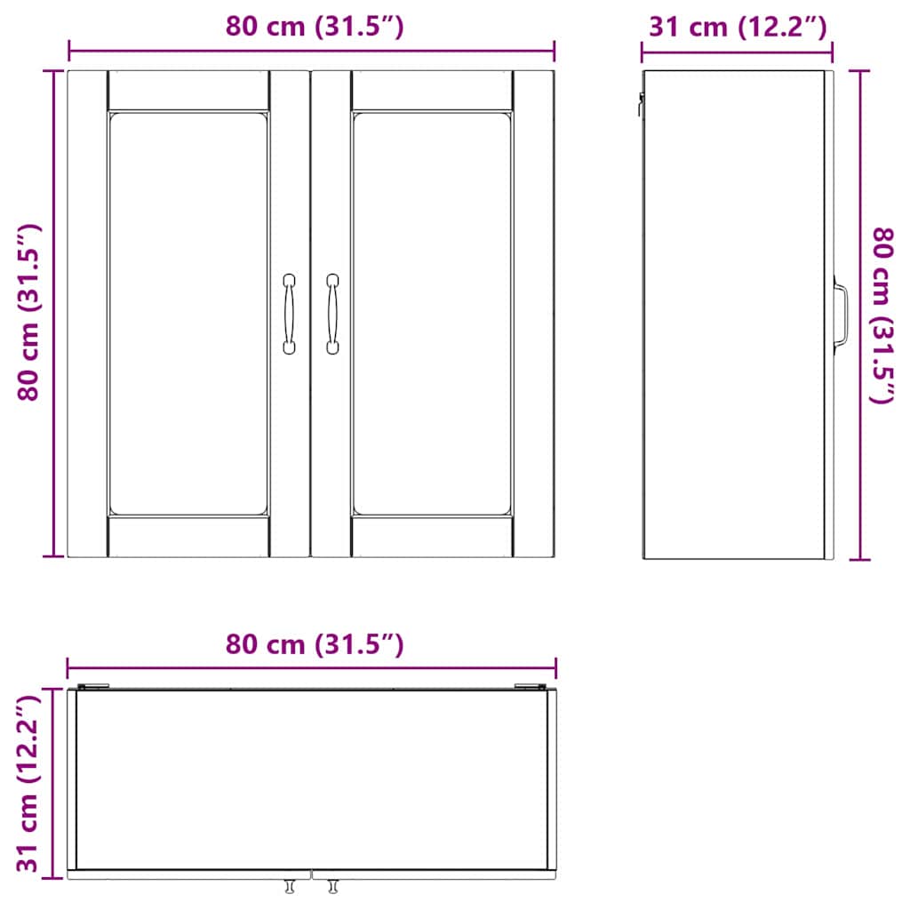 Πάνελ πλυντηρίου πιάτων με ράφι Δρύς Sonoma 80 x 31 x 80 εκ.