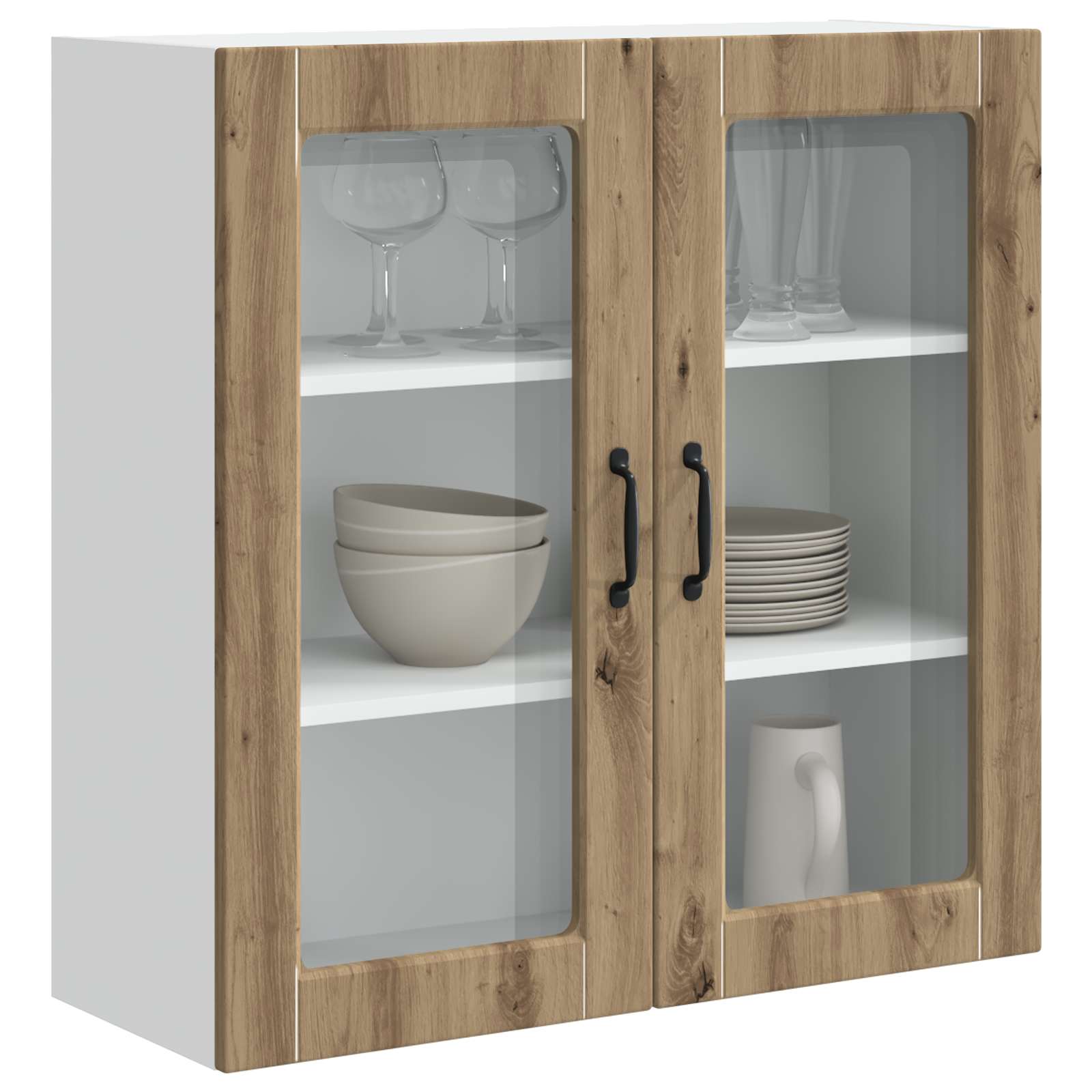 Ραφιέρα τοίχου PORTO Artisan Oak 80 x 31 x 80 εκ.