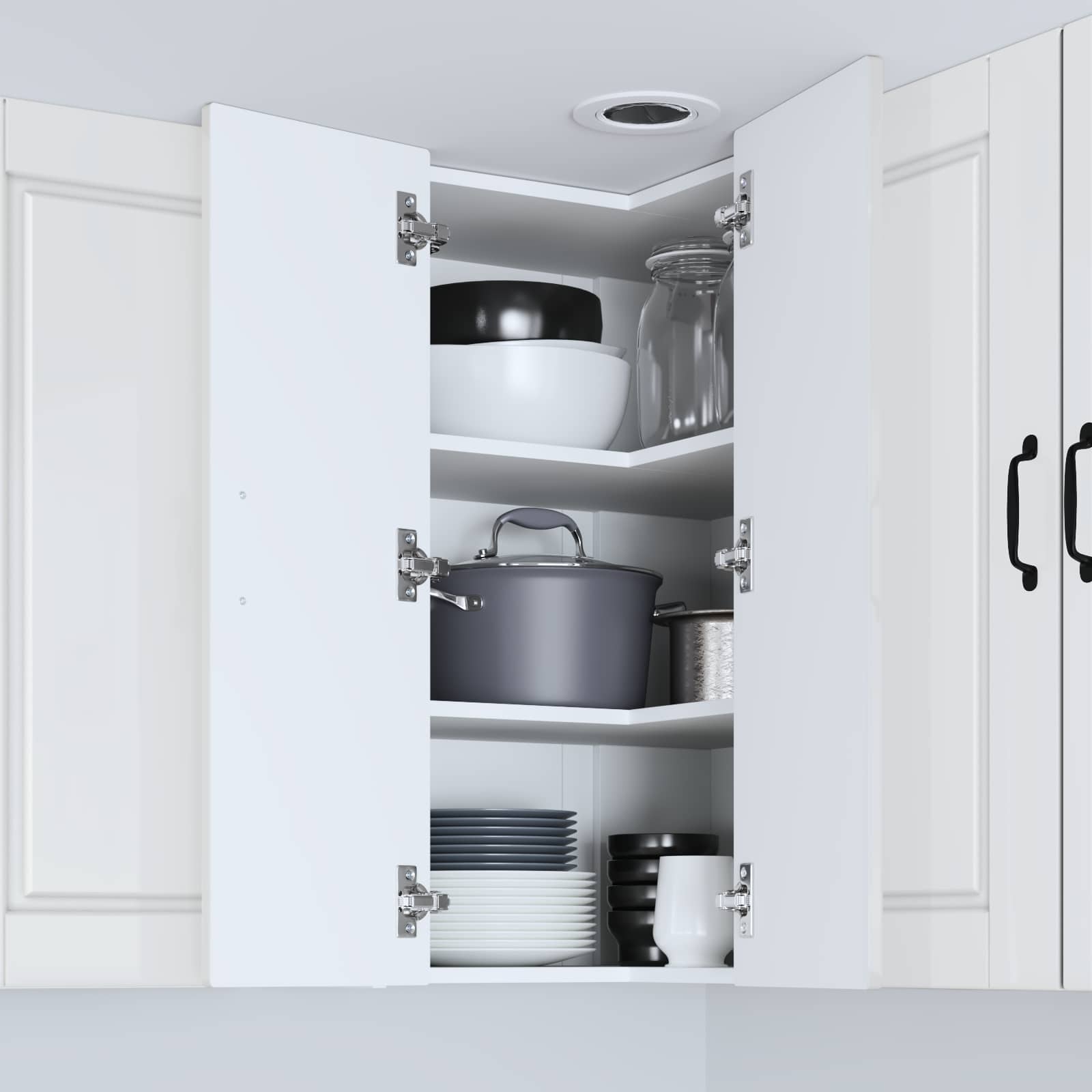 Ντουλάπα Γωνίας PORTO Υψηλής γυαλάδας λευκό 57 x 57 x 80 εκ.