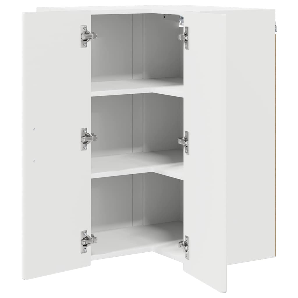 Ντουλάπα Γωνίας PORTO Υψηλής γυαλάδας λευκό 57 x 57 x 80 εκ.