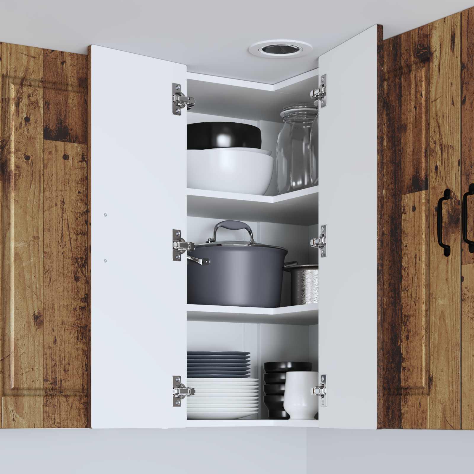 Πάνελ πλυντηρίου πιάτων με ράφι Παλιό ξύλο 57 x 57 x 80 εκ.