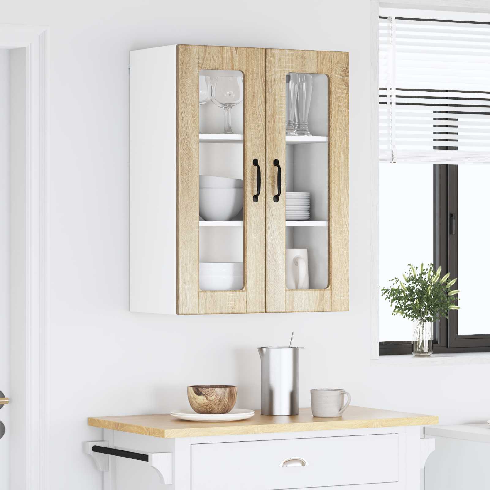 Ραφιέρα τοίχου PORTO Δρύς Sonoma 60 x 31 x 80 εκ.