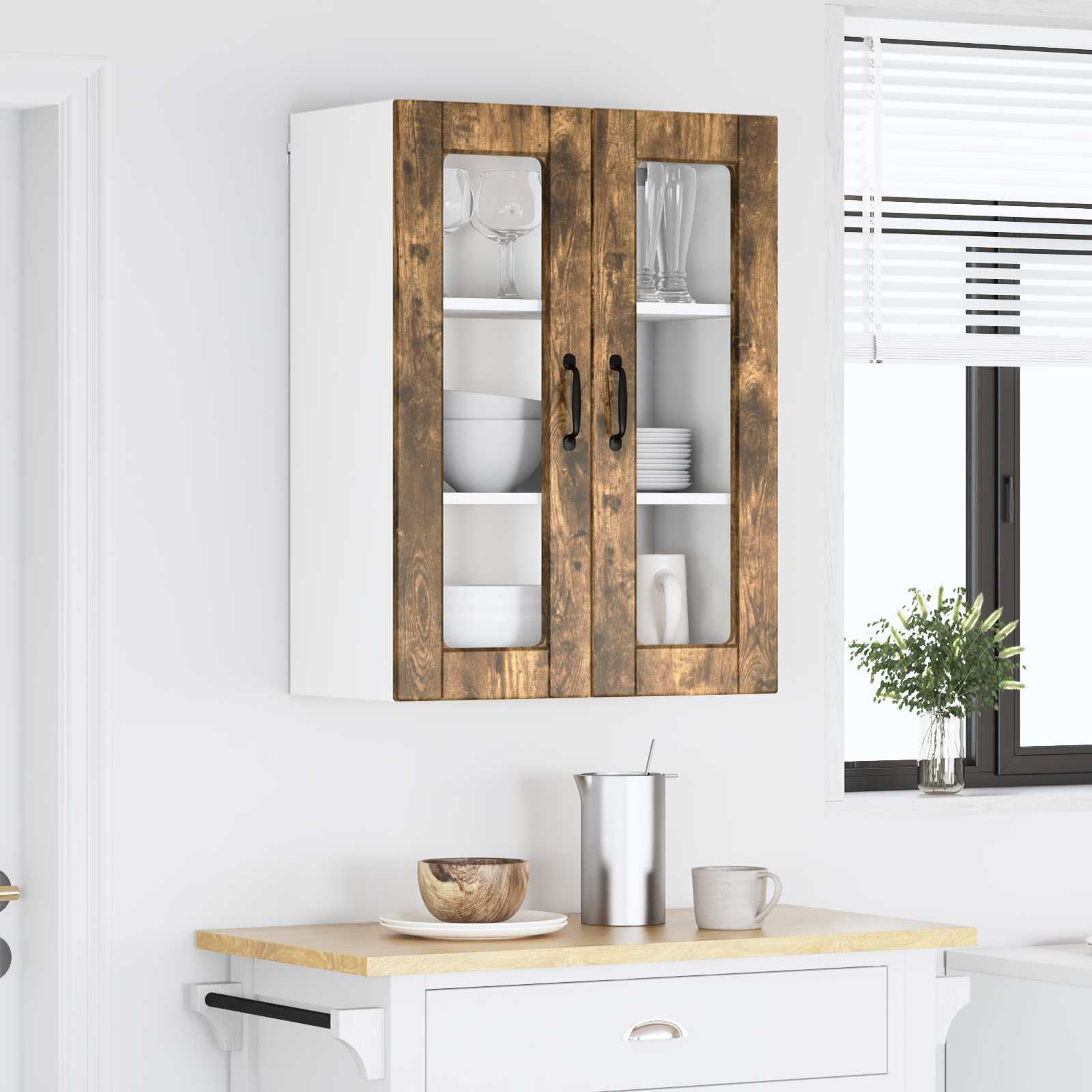 Πάνελ πλυντηρίου πιάτων με ράφι Καπνιστό Δρύς 60 x 31 x 80 εκ.