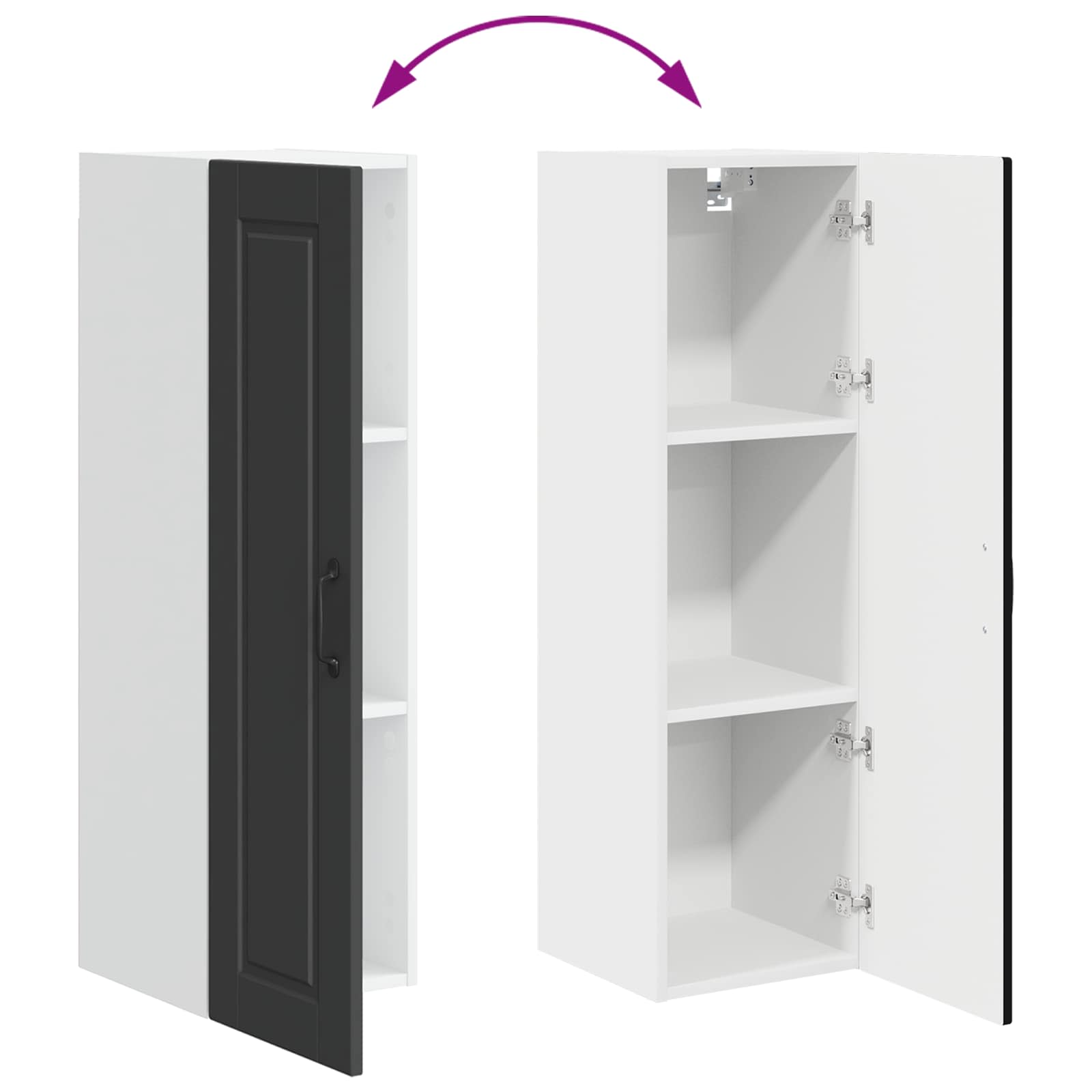 Ντουλάπα Τοίχου PORTO Μαύρο 30 x 31 x 100 εκ.