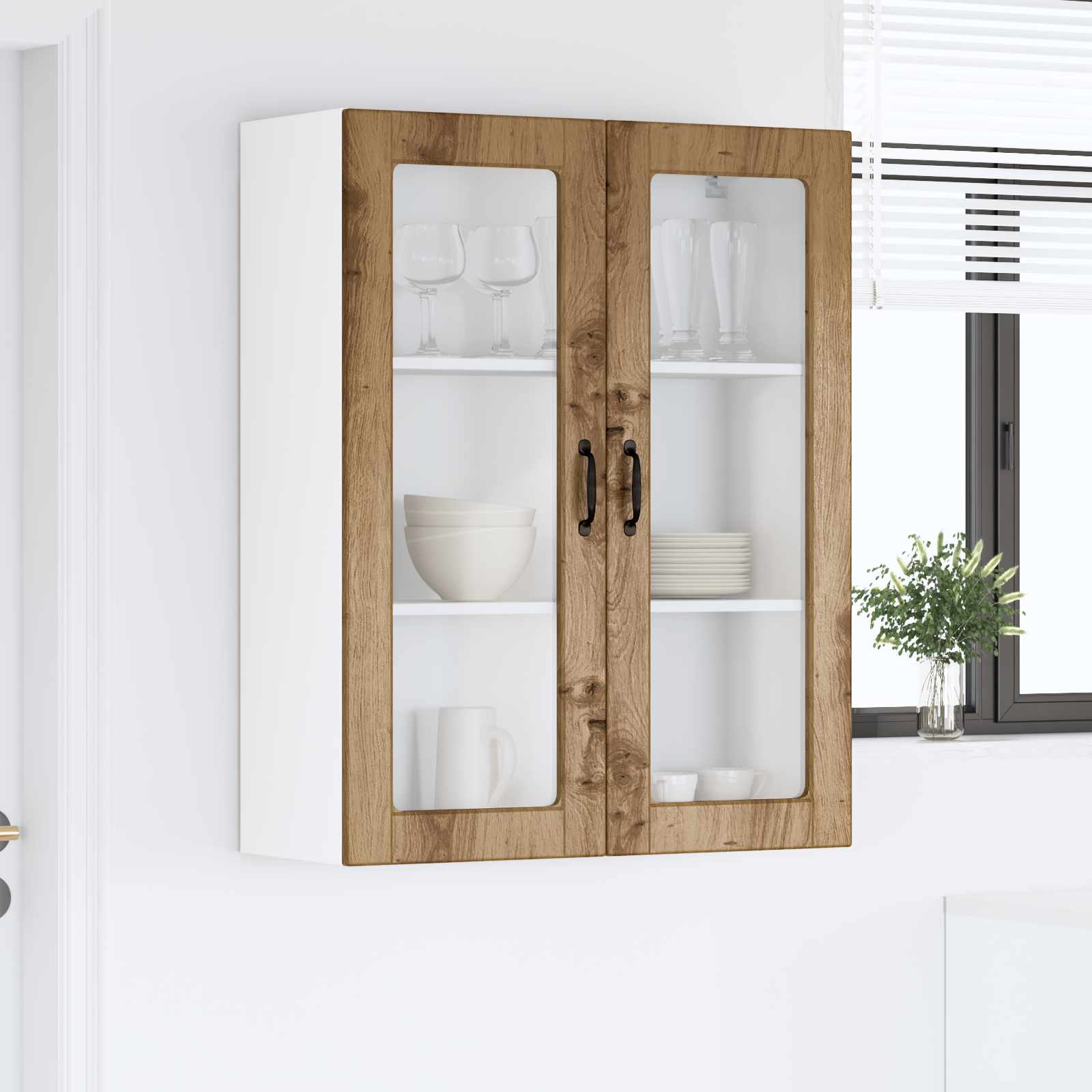 Ραφιέρα τοίχου PORTO Artisan Oak 80 x 31 x 100 εκ.
