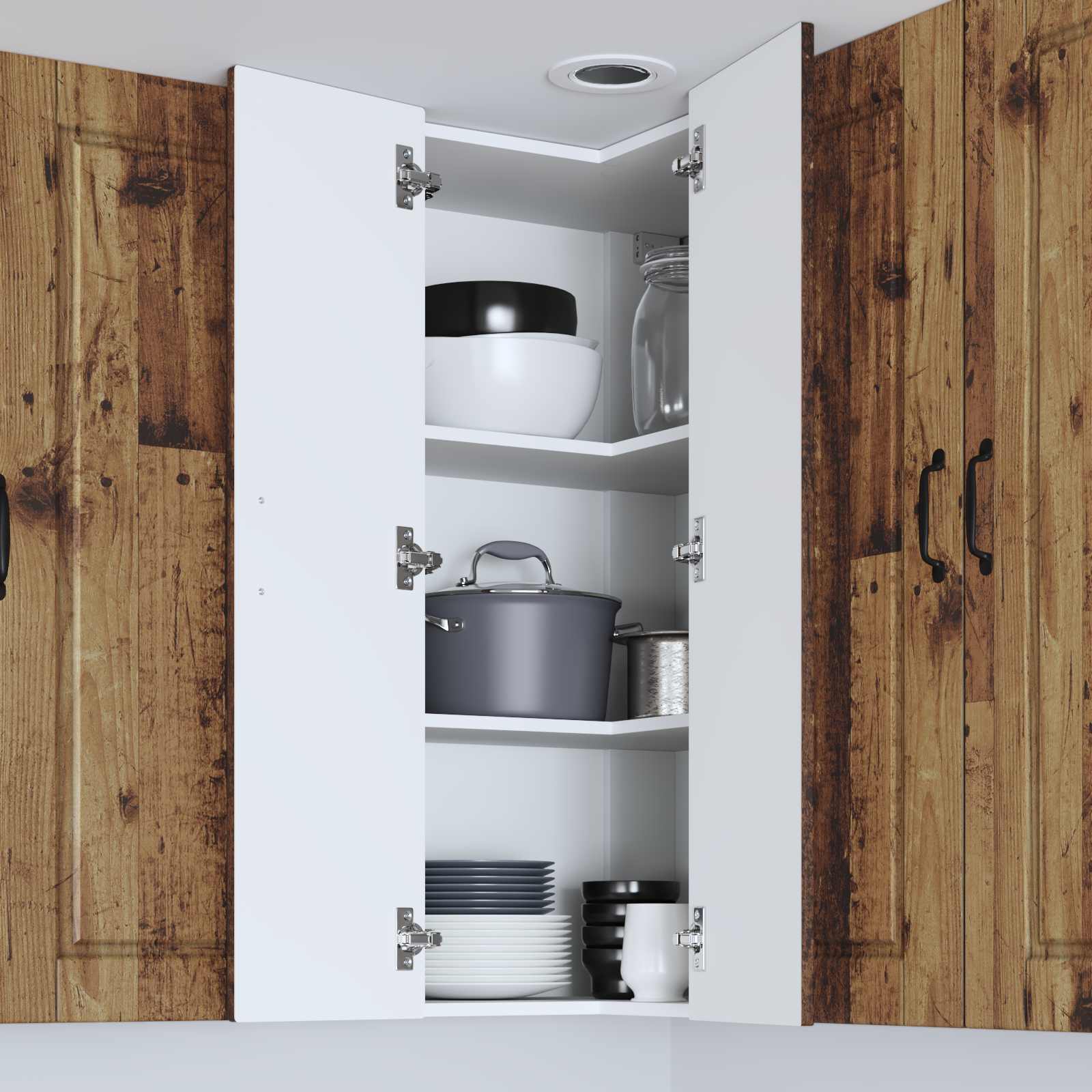 Πάνελ πλυντηρίου πιάτων με ράφι Παλιό ξύλο 57 x 57 x 100 εκ.