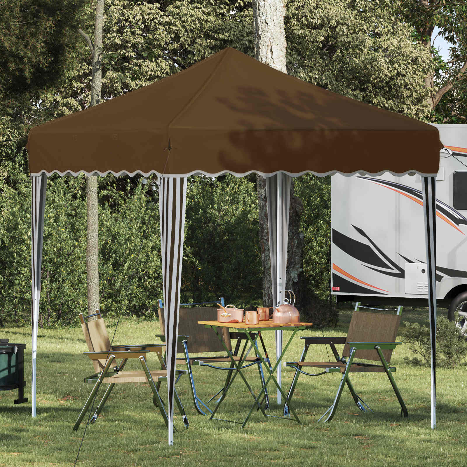 Αυτοσχέδιο Μόρφωση Taupe 195 x 195 x 245 εκ. Ύφασμα Όξφορντ - Pakobazaar