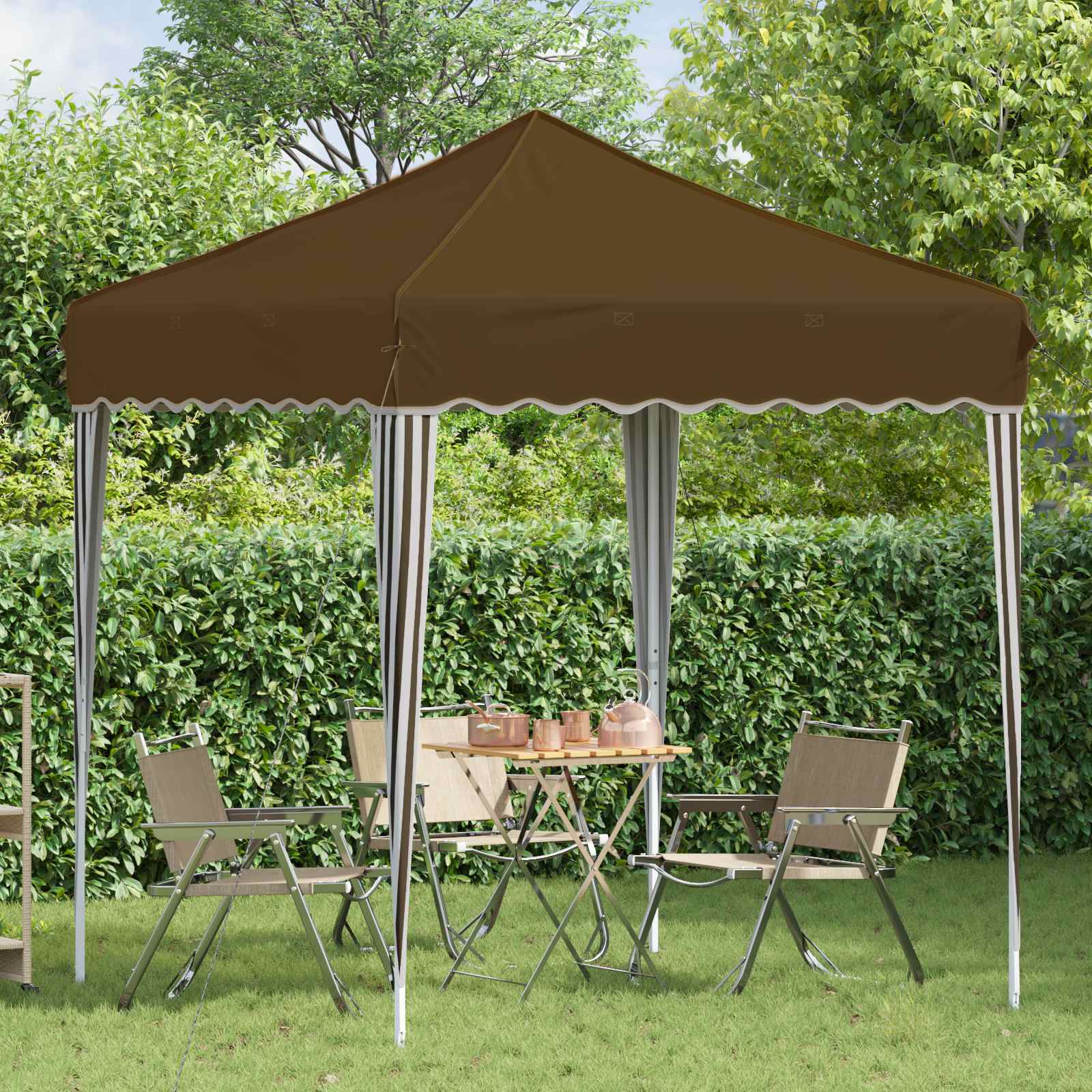 Αυτοσχέδιο Μόρφωση Taupe 195 x 195 x 245 εκ. Ύφασμα Όξφορντ - Pakobazaar