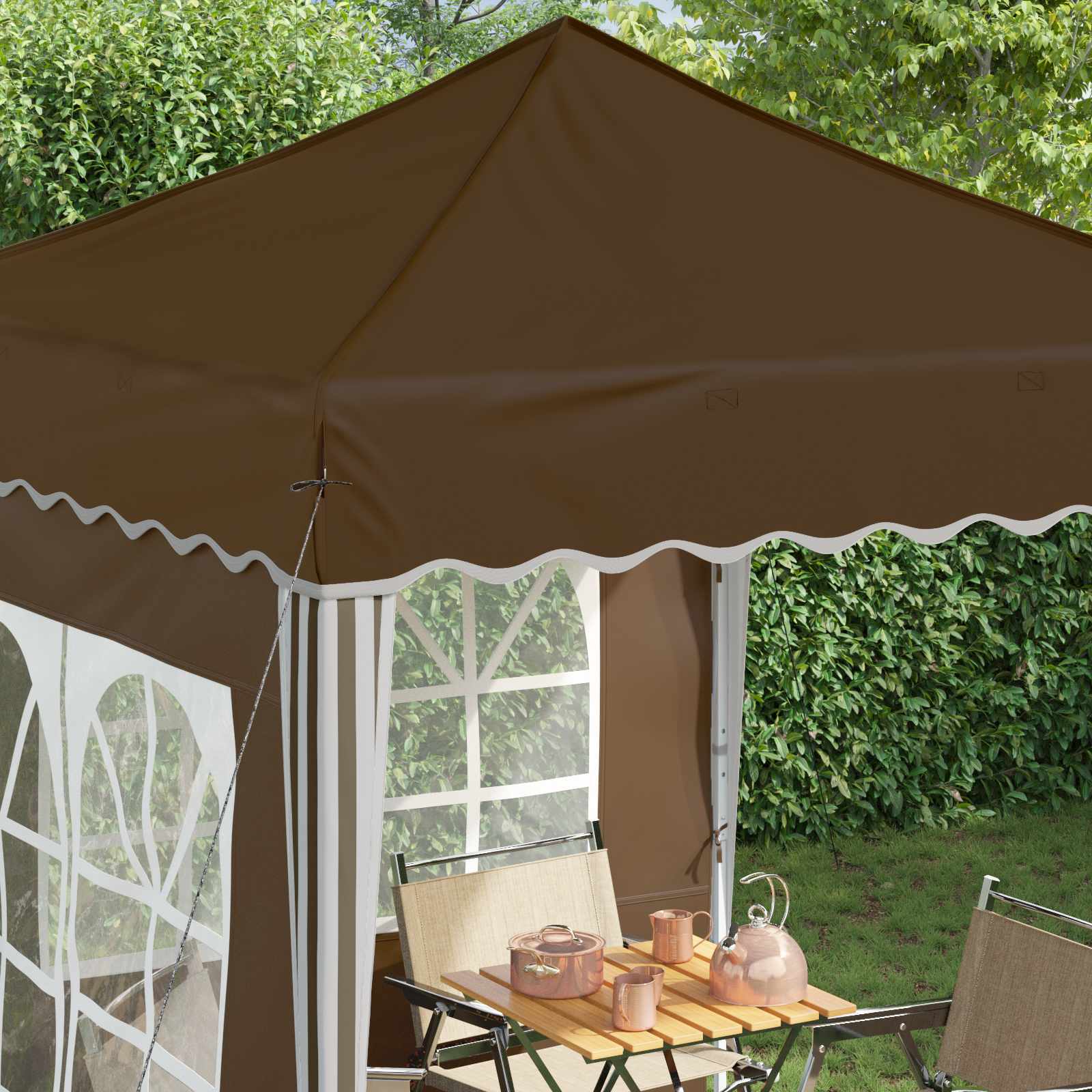Αυτοσχέδιο Μόρφωση Taupe 195 x 195 x 245 εκ. Ύφασμα Όξφορντ - Pakobazaar