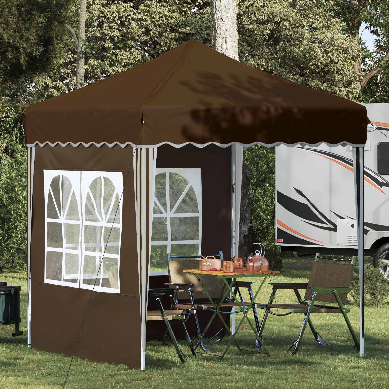 Αυτοσχέδιο Μόρφωση Taupe 195 x 195 x 245 εκ. Ύφασμα Όξφορντ - Pakobazaar