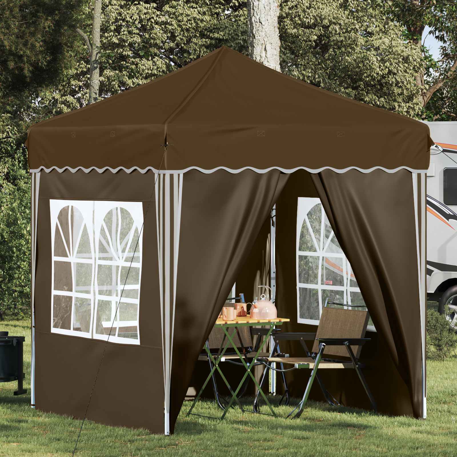 Αυτοσχέδιο Μόρφωση Taupe 195 x 195 x 245 εκ. Ύφασμα Όξφορντ - Pakobazaar