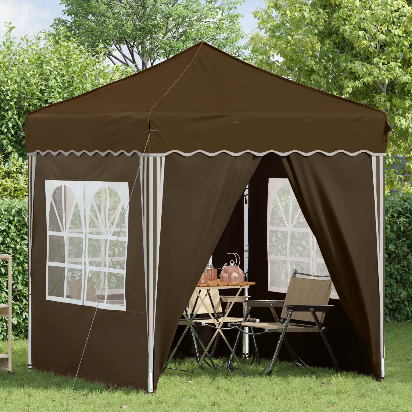 Αυτοσχέδιο Μόρφωση Taupe 195 x 195 x 245 εκ. Ύφασμα Όξφορντ - Pakobazaar