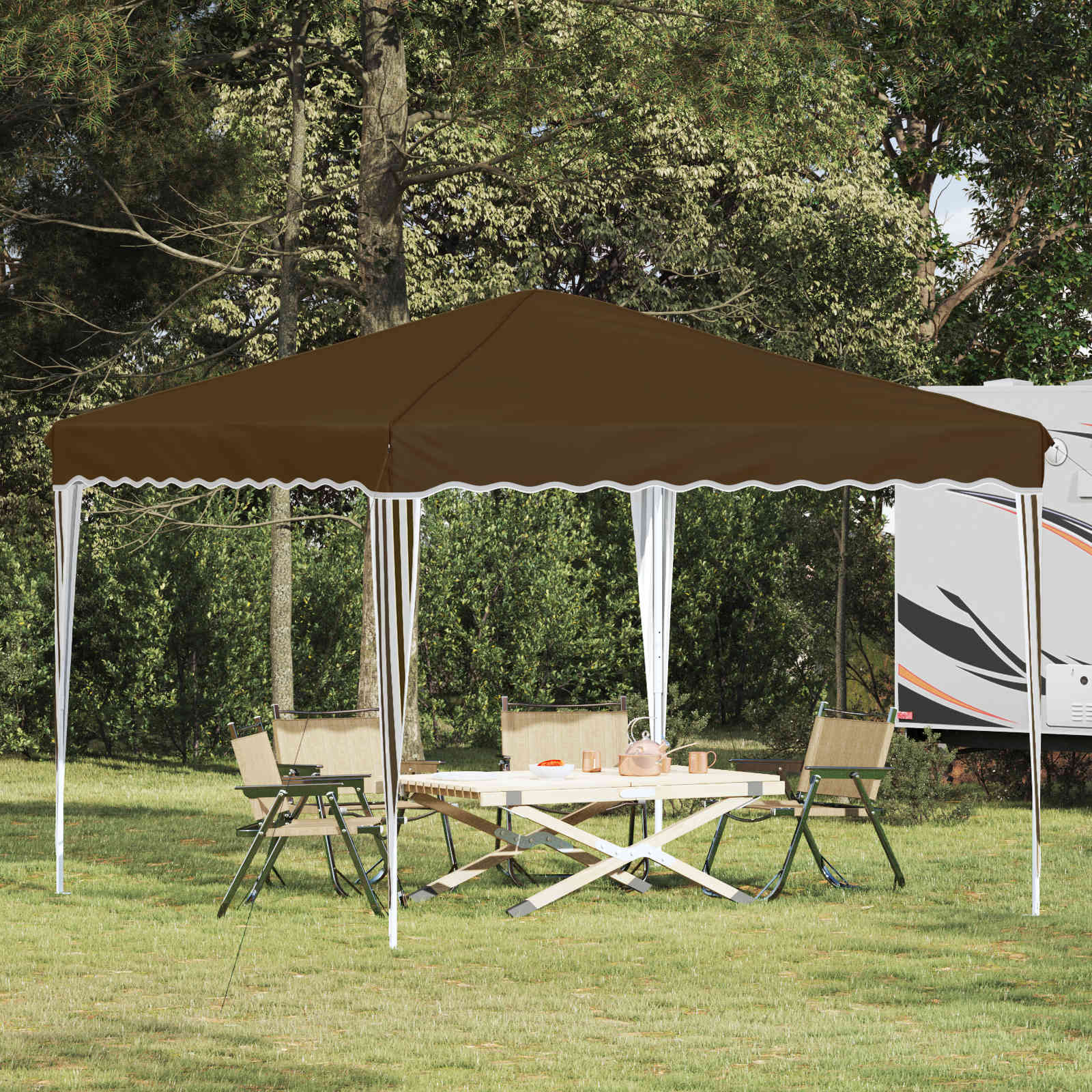 Αυτοσχέδιο Μόρφωση Taupe 288 x 288 x 245 εκ Ύφασμα Όξφορντ - Pakobazaar